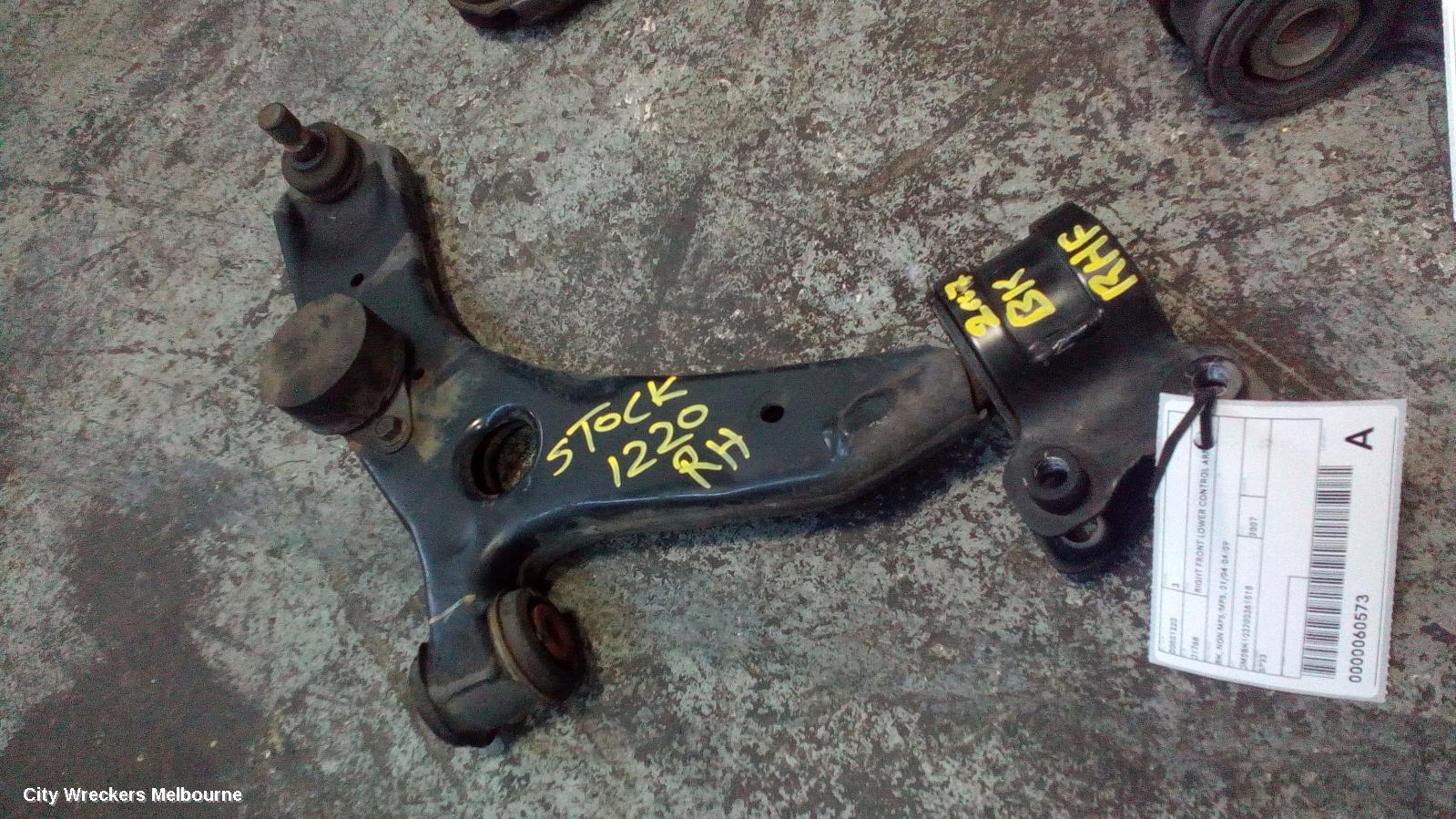 MAZDA 3 RIGHT FRONT LOWER CONTROL ARM, BK, NON MPS/MPS, 01/2004 - 04/2009