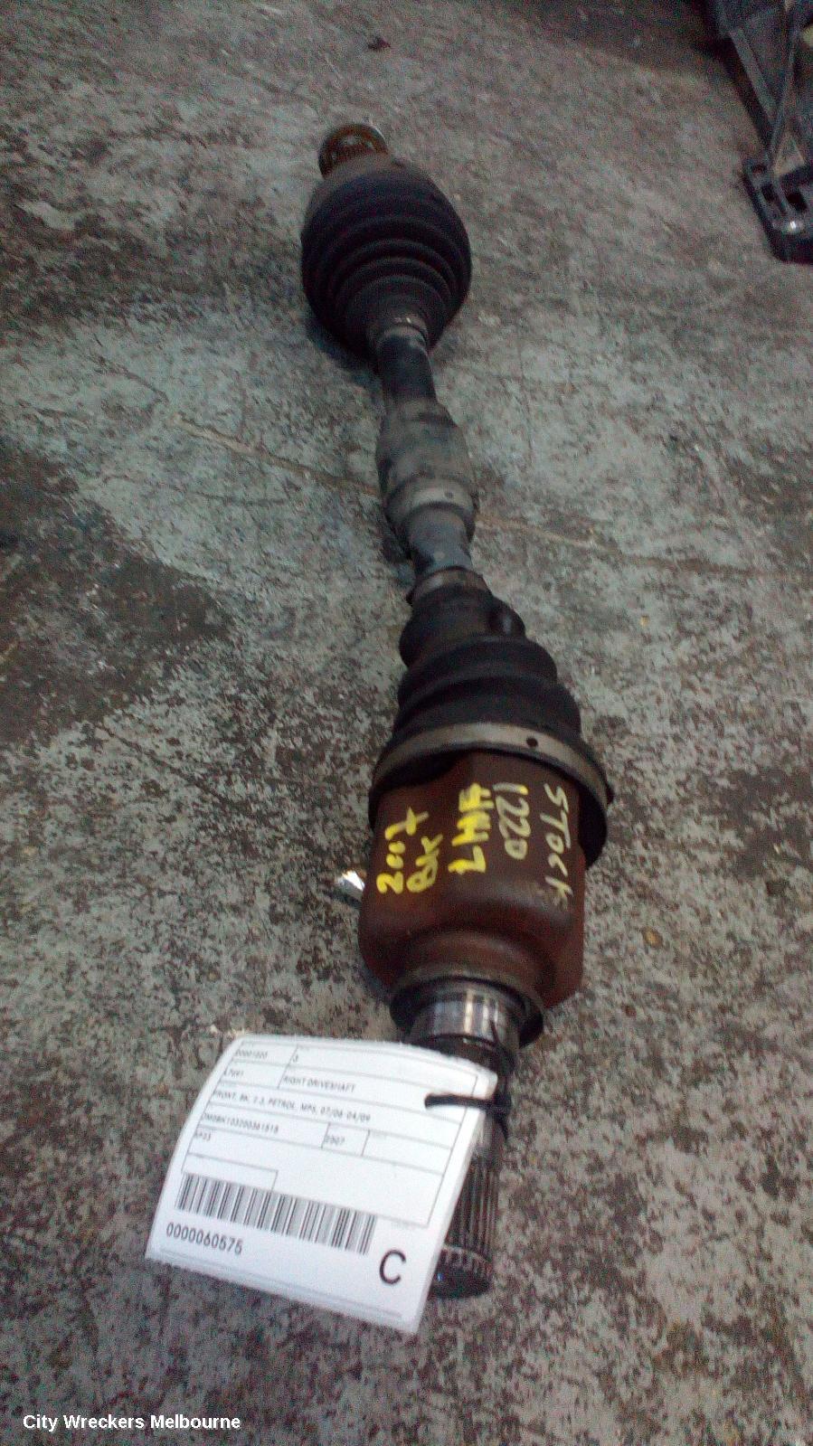 MAZDA 3 RIGHT DRIVESHAFT, FRONT, BK, 2.3, PETROL, MPS, 07/2006 - 04/2009