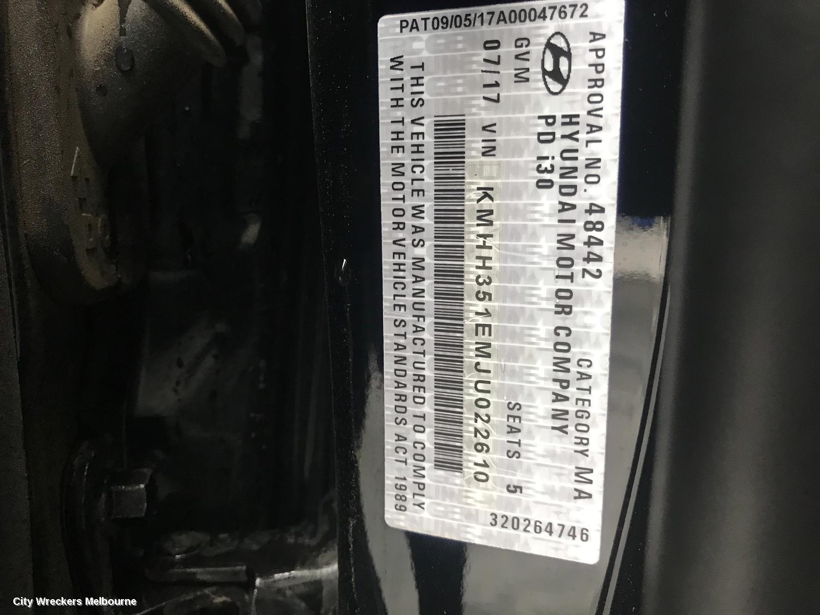 HYUNDAI I30 RIGHT FRONT DOOR WINDOW, PD, HATCH, 03/2017 ONWARDS