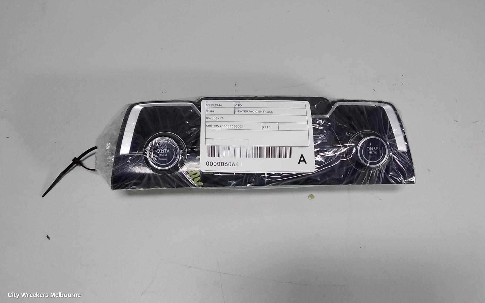 HONDA CRV HEATER/AC CONTROLS, RW, 05/2017 - 08/2023