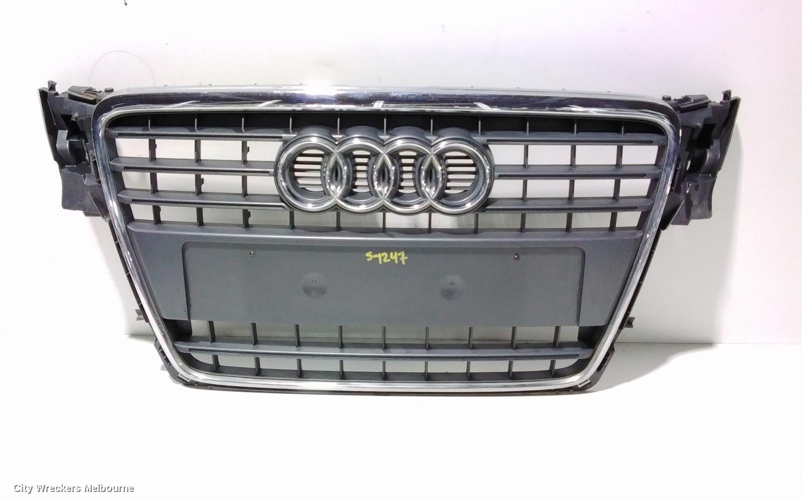 AUDI A4 GRILLE, RADIATOR GRILLE, B8 8K (A4), GREY, 02/2008 - 06/2012