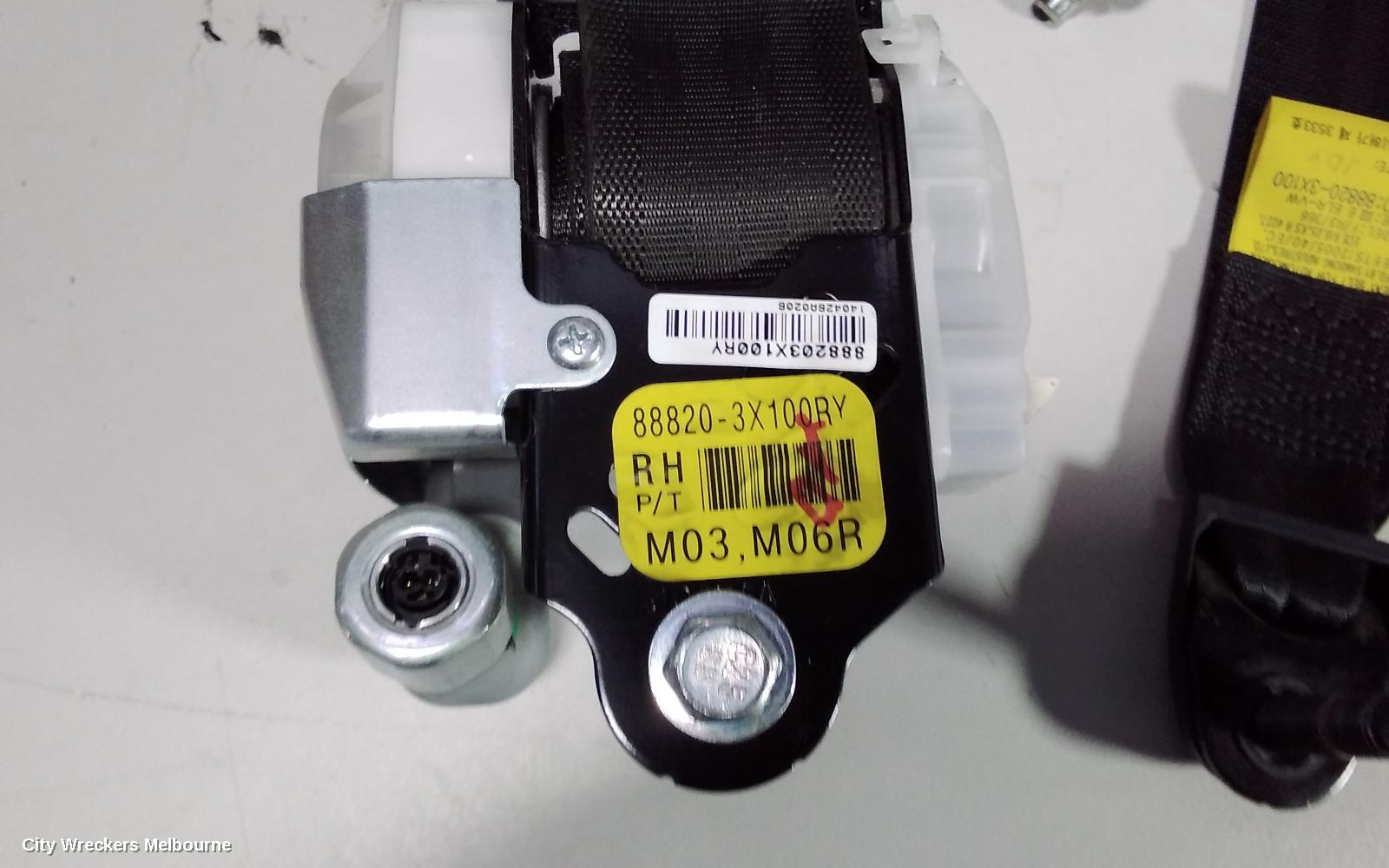 HYUNDAI ELANTRA SEATBELT/STALK, RH FRONT, SEAT BELT ONLY, MD, 03/2011 - 11/2015