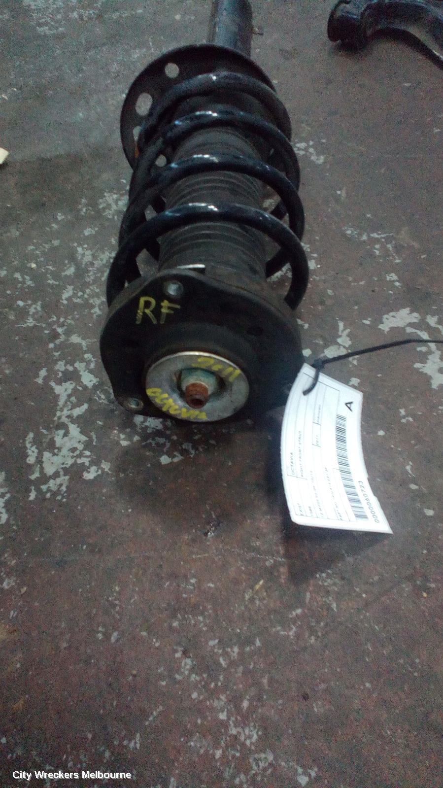 SKODA OCTAVIA RIGHT FRONT STRUT, 1Z, 1.4, PETROL, FWD, STANDARD TYPE, 08/2010 - 10/2013