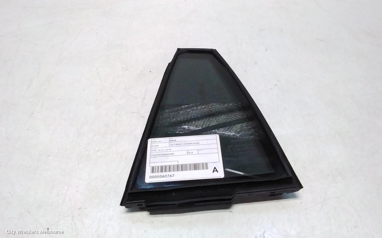TOYOTA RAV4 LEFT REAR 1/4 DOOR GLASS, XA40, 12/2012 - 12/2018