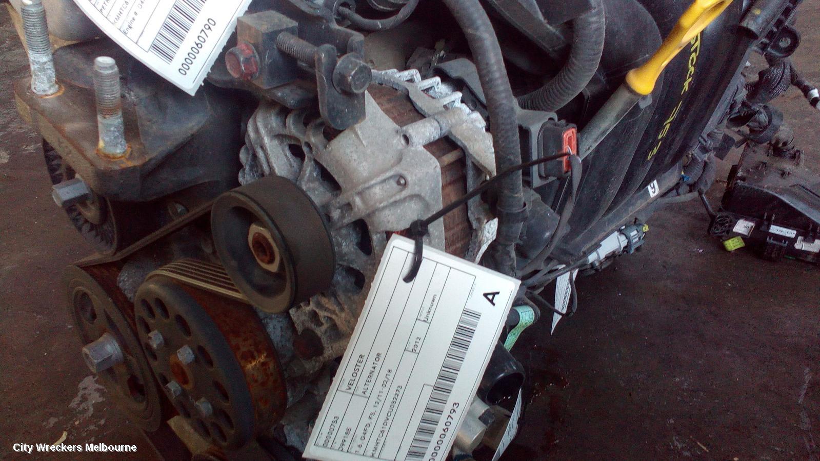 HYUNDAI VELOSTER ALTERNATOR, 1.6, G4FD, FS, 12/2011 - 02/2018