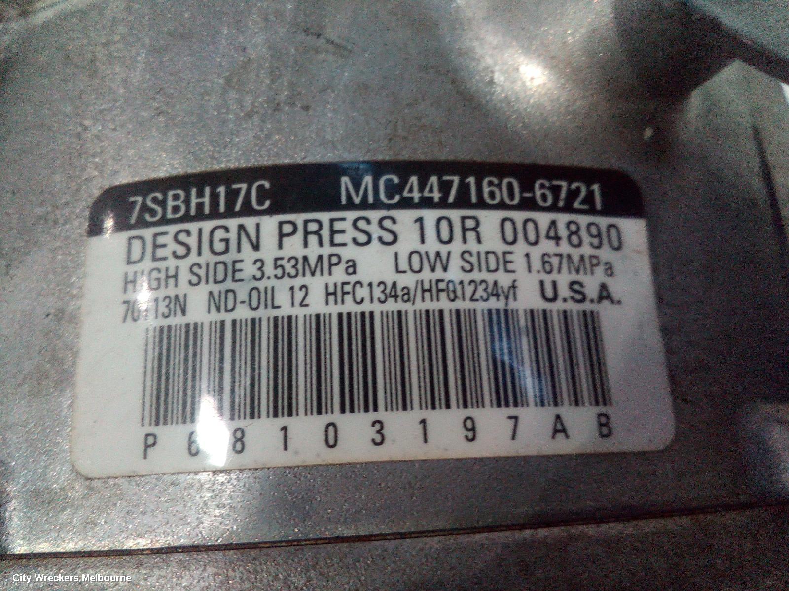 JEEP CHEROKEE A/C COMPRESSOR, KL, 2.4, PETROL, 02/2014 ONWARDS
