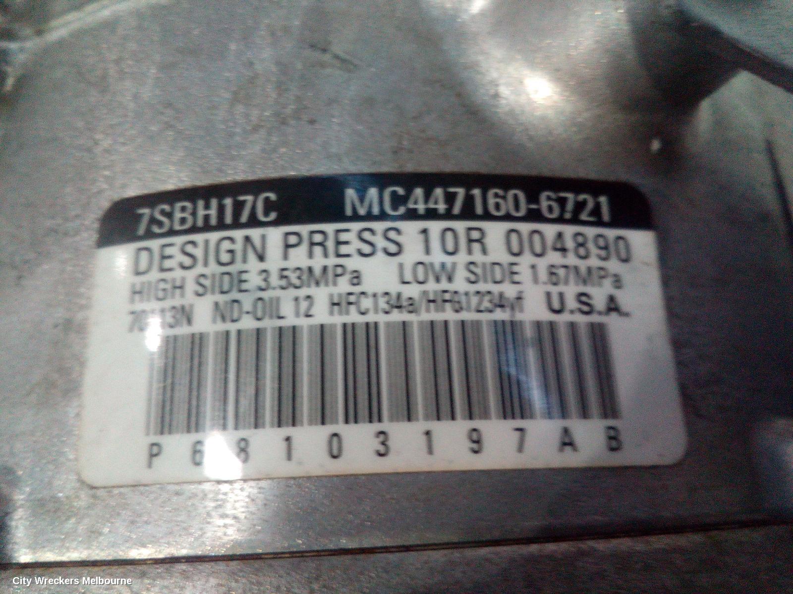 JEEP CHEROKEE A/C COMPRESSOR, KL, 2.4, PETROL, 02/2014 ONWARDS