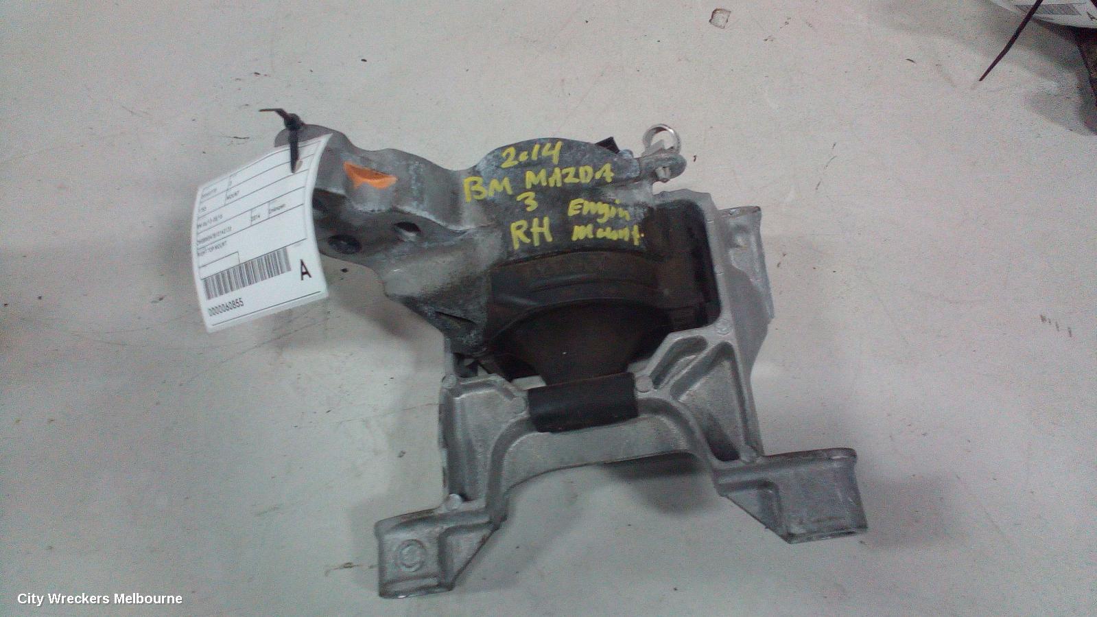 MAZDA 3 MOUNT, ENGINE MOUNT (RH SIDE), UPPER, PETROL, 2.0, PE, SKYACTIV-G, BM-BN, 11/2013 - 02/2019