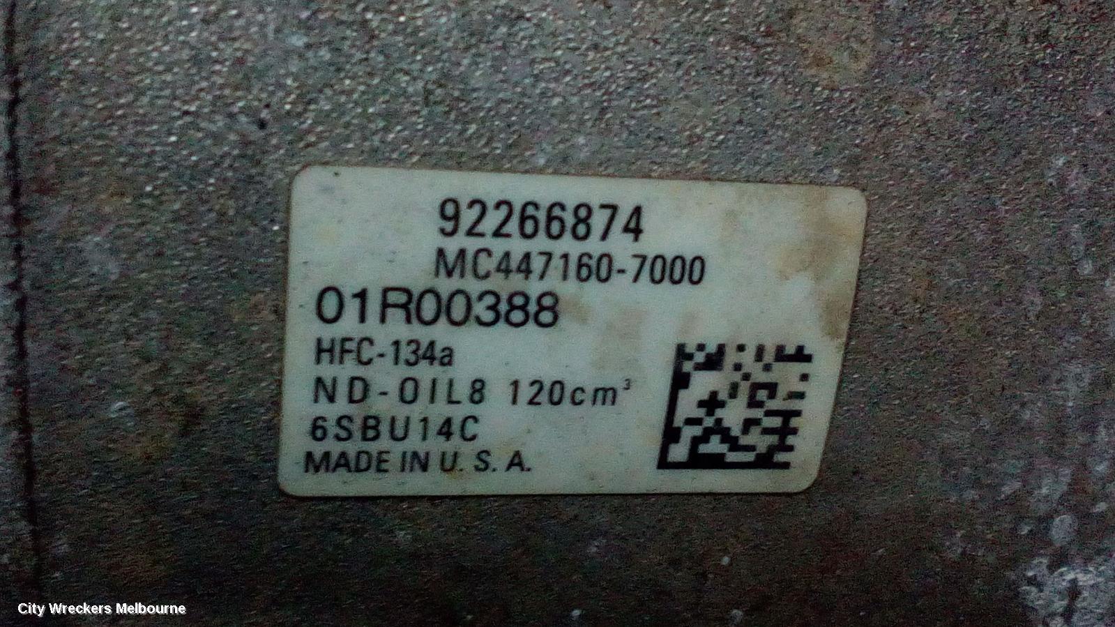 HOLDEN COMMODORE A/C COMPRESSOR, VF, 3.0, 05/2013 - 12/2017