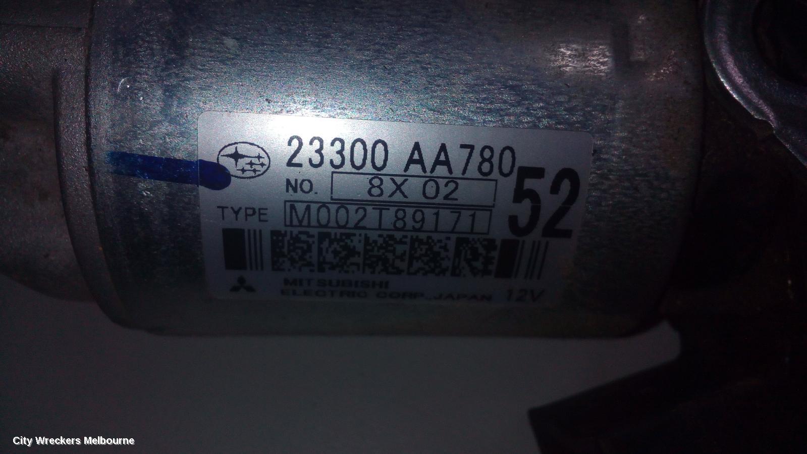 SUBARU OUTBACK STARTER, DIESEL, EE20, AUTO, CVT, 6 SPEED, 6TH GEN, 08/2014 ONWARDS