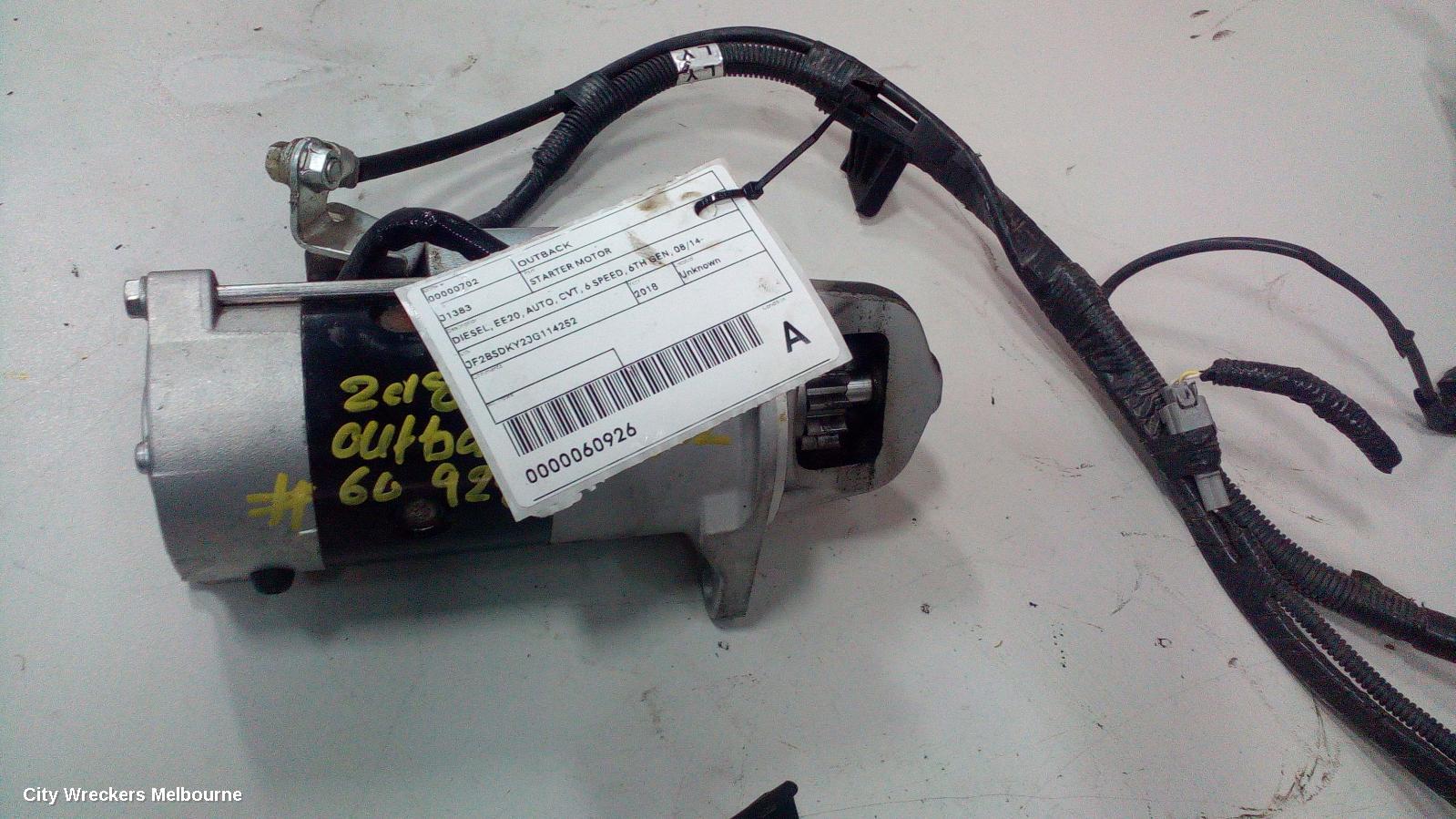 SUBARU OUTBACK STARTER, DIESEL, EE20, AUTO, CVT, 6 SPEED, 6TH GEN, 08/2014 ONWARDS