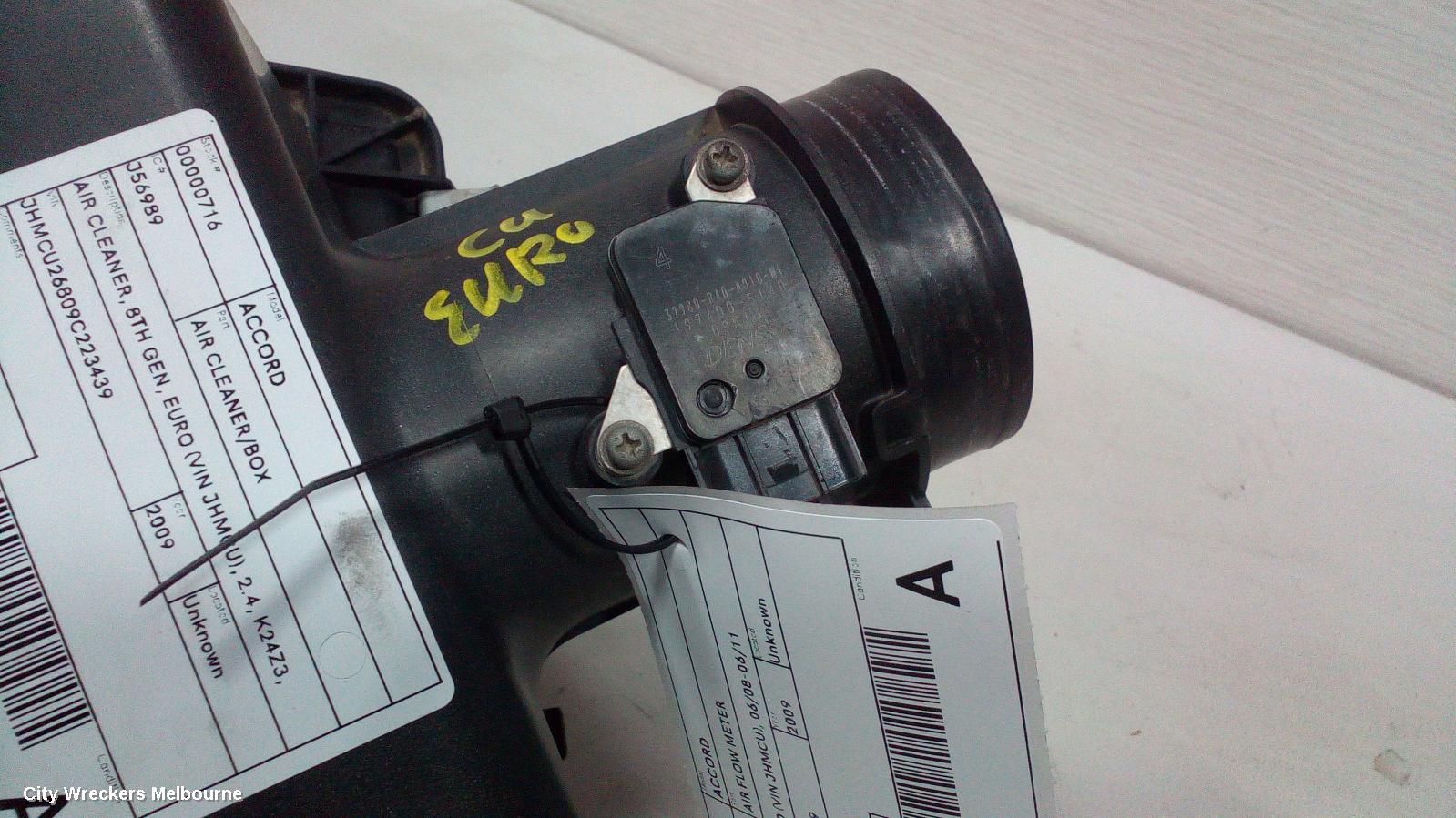 HONDA ACCORD AIR FLOW METER, 2.4, 8TH GEN, EURO (VIN JHMCU), 06/2008 - 06/2011