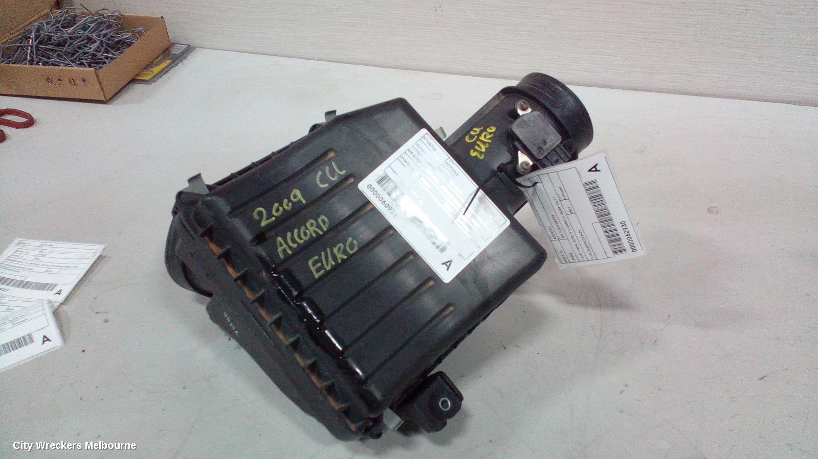 HONDA ACCORD AIR CLEANER/BOX, AIR CLEANER, 8TH GEN, EURO (VIN JHMCU), 2.4, K24Z3, 06/2008 - 12/2015