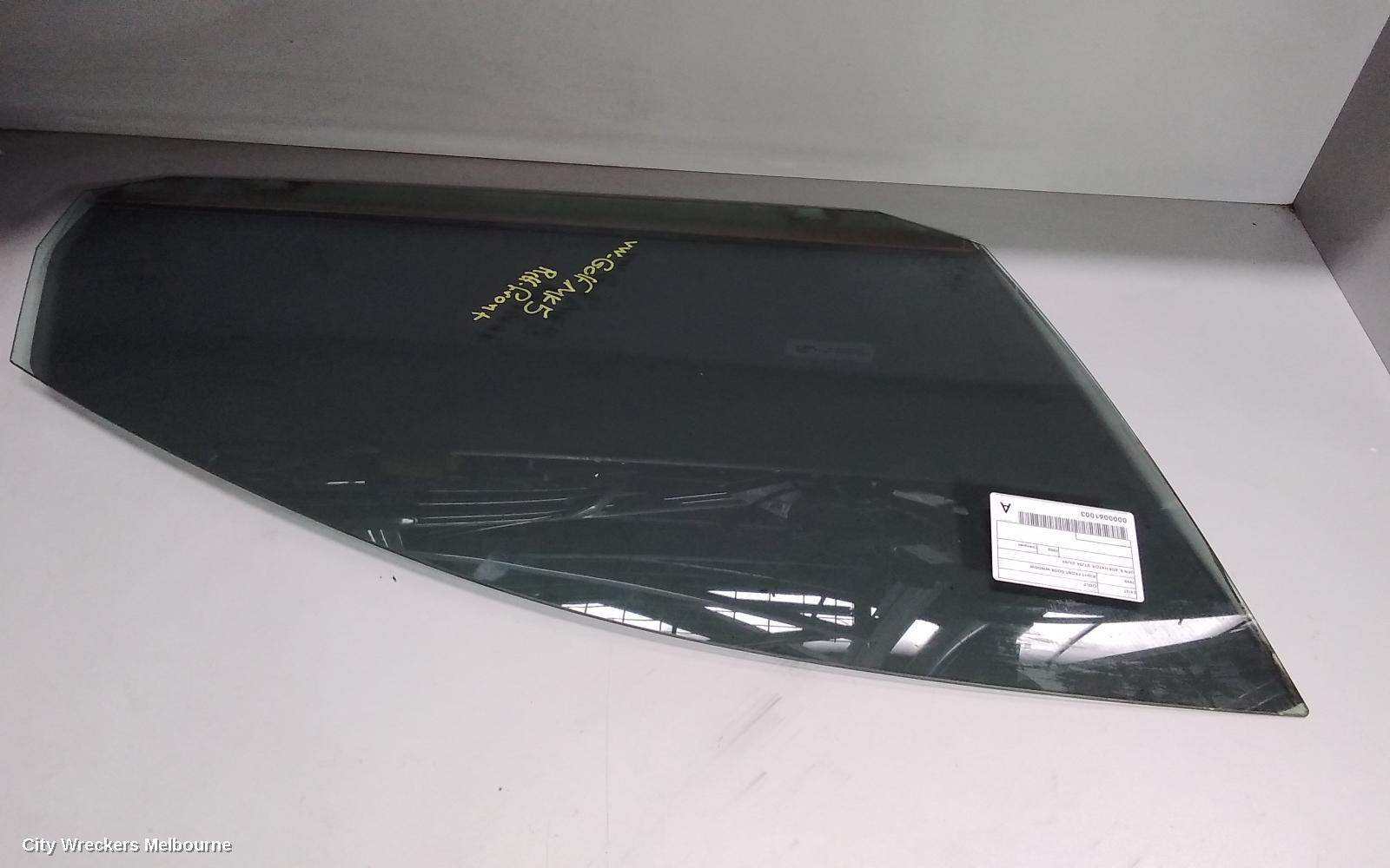 VOLKSWAGEN GOLF RIGHT FRONT DOOR WINDOW, GEN 5, 5DR HATCH, 06/2004 - 02/2009