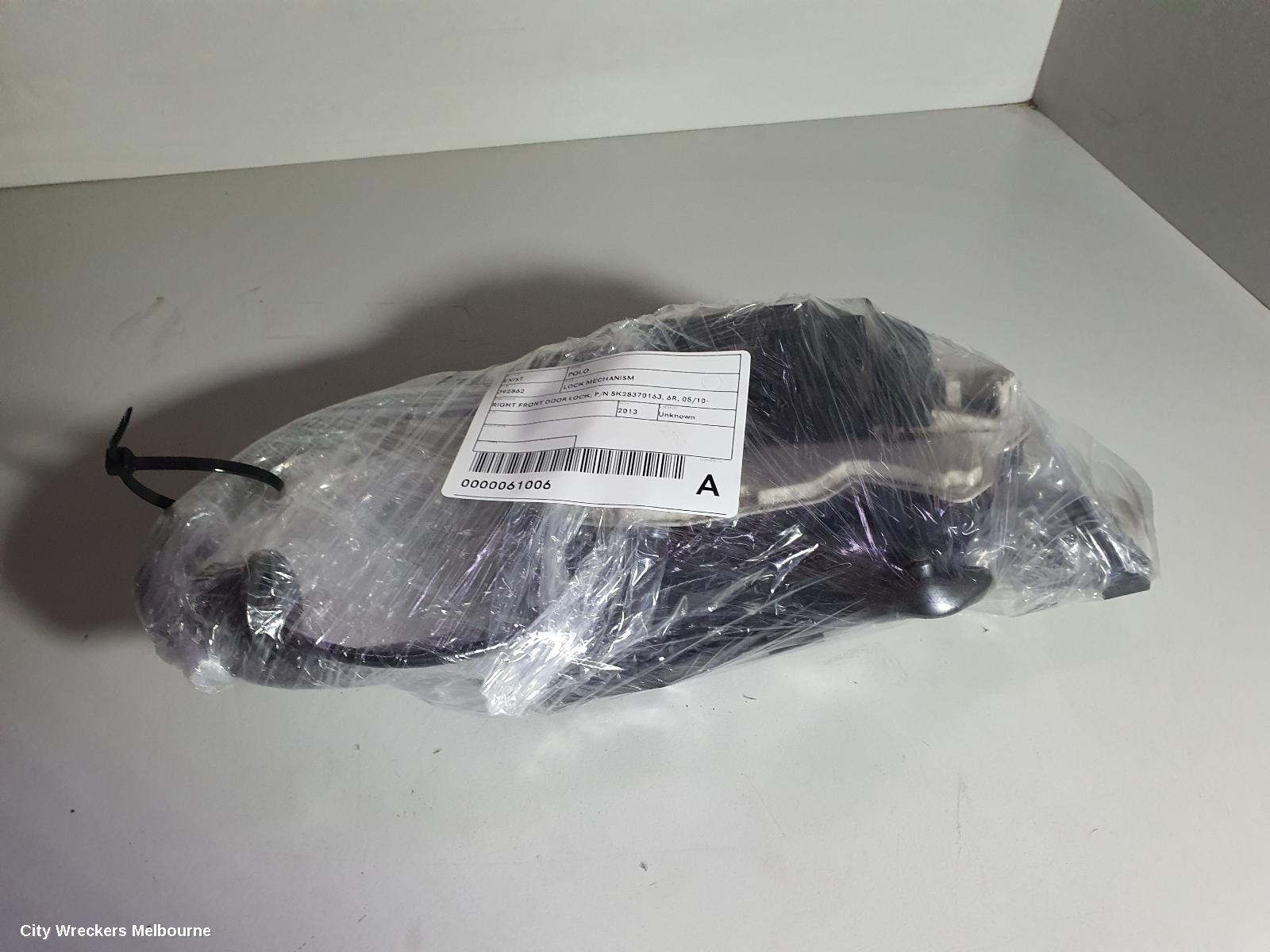 VOLKSWAGEN POLO DOOR/BOOT/GATE LOCK, RIGHT FRONT DOOR LOCK, P/N 5K2837016J, 6R, 05/2010 - 09/2017