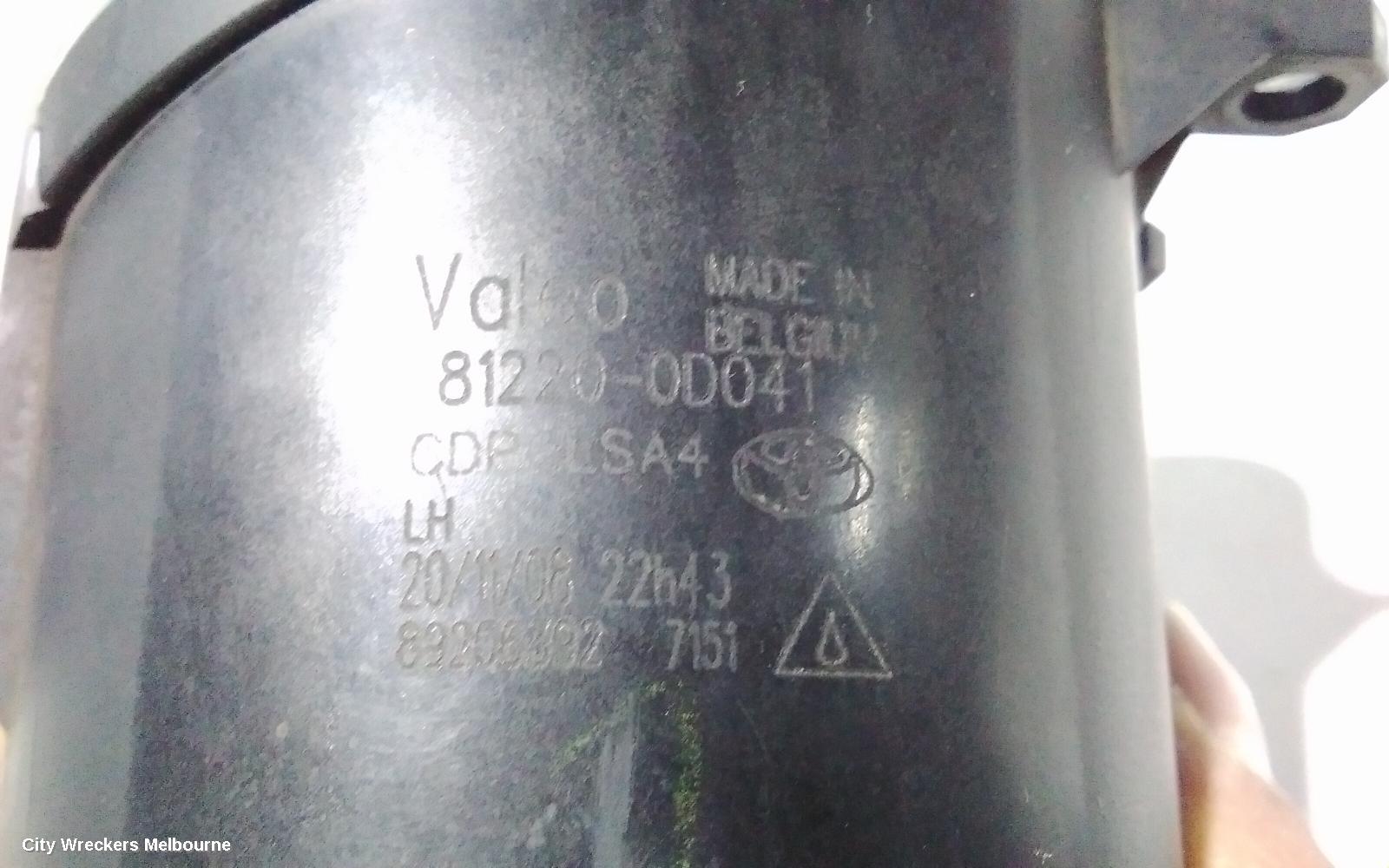 TOYOTA COROLLA LEFT INDICATOR/FOG/SIDE, BUMPER FOGLAMP, ZRE152R, HATCH, 03/2007 - 10/2009