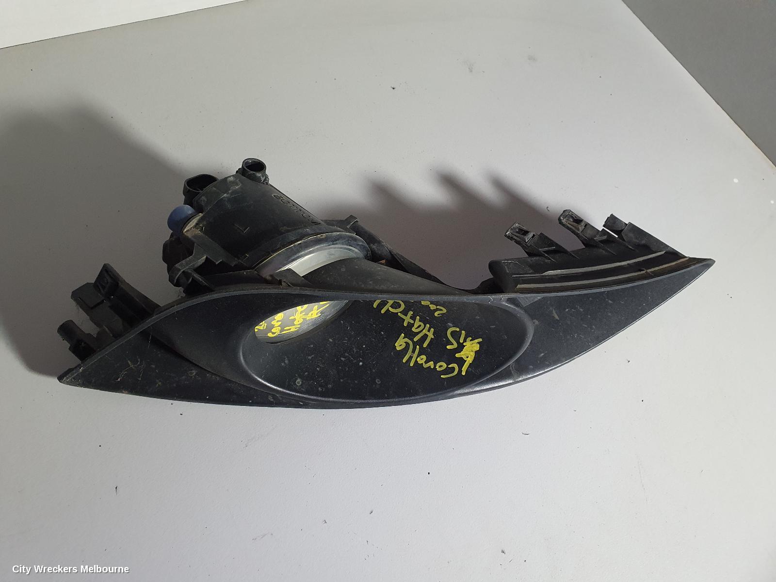 TOYOTA COROLLA LEFT INDICATOR/FOG/SIDE, BUMPER FOGLAMP, ZRE152R, HATCH, 03/2007 - 10/2009