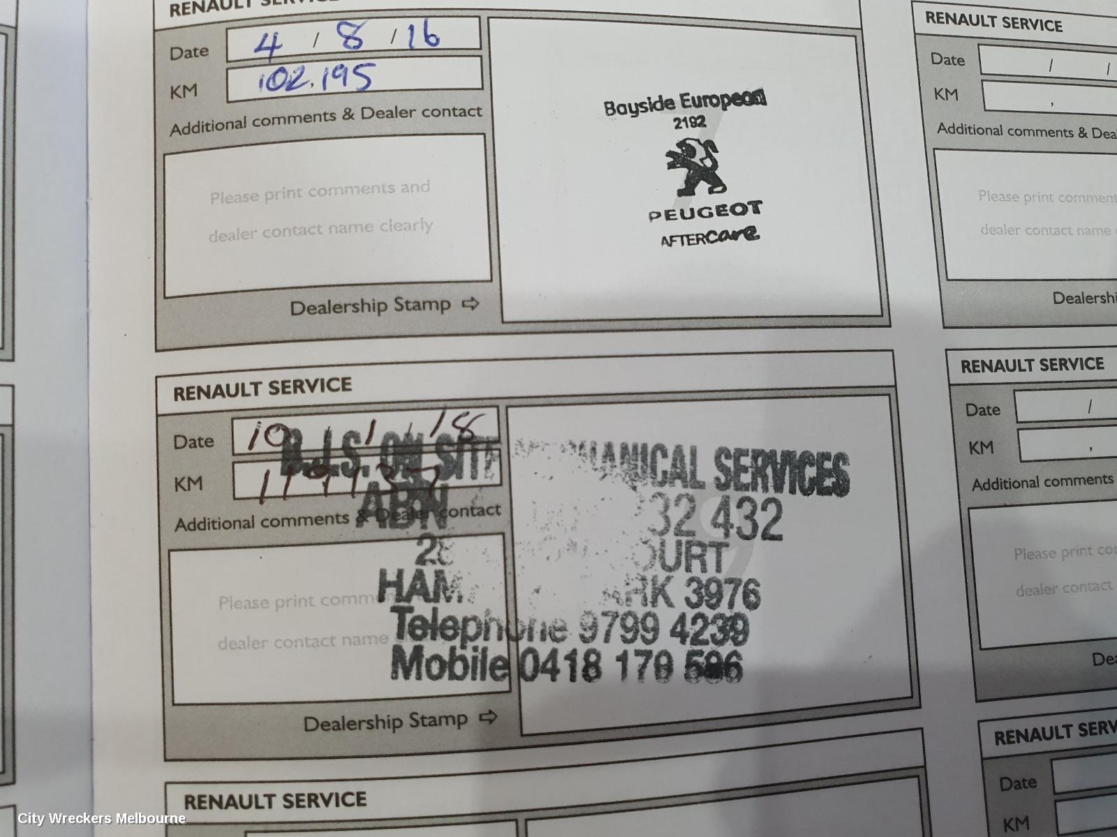 RENAULT KALEOS OWNERS HANDBOOK, H45 11/2011 - 08/2013