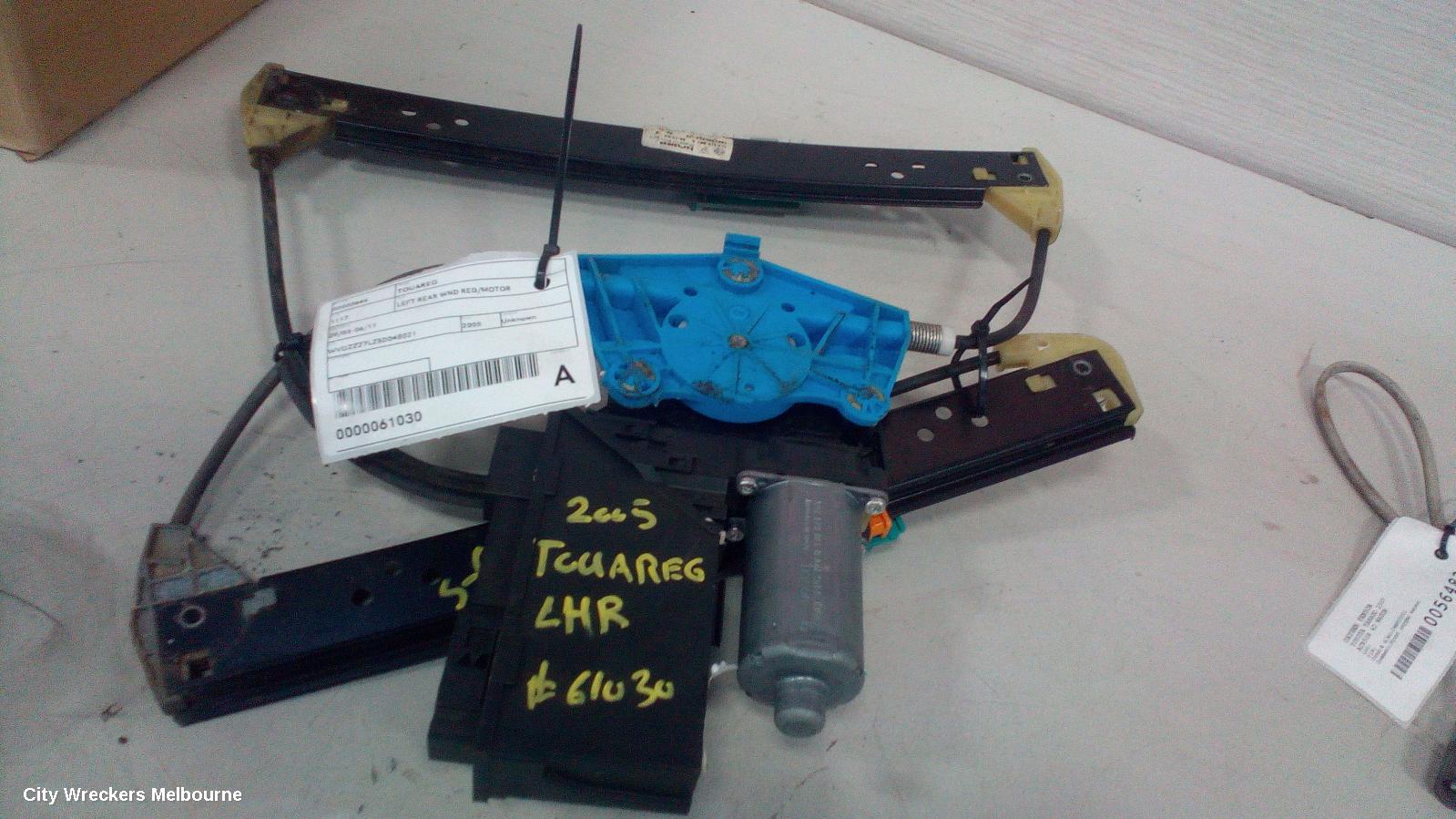 VOLKSWAGEN TOUAREG LEFT REAR WND REG/MOTOR, 7L, 09/2003 - 12/2010