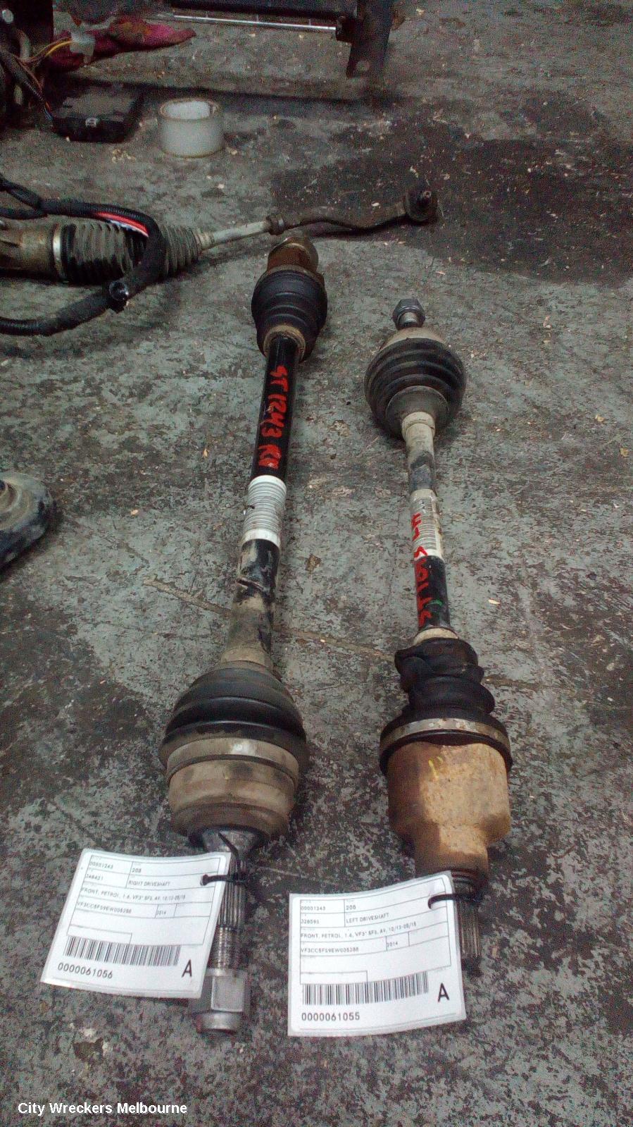 PEUGEOT 208 LEFT DRIVESHAFT, FRONT, PETROL, 1.6, VF3* 5FS, A9, 10/2012 - 05/2015