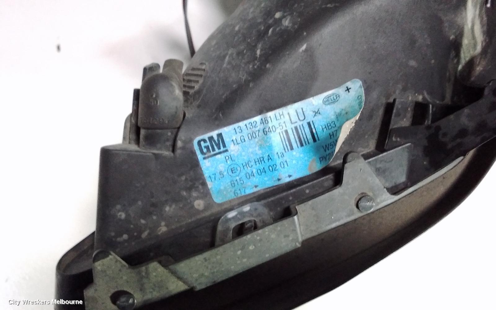 HOLDEN ASTRA LEFT HEADLAMP, TS, BLACK, INSERT TYPE, 09/1998 - 10/2006