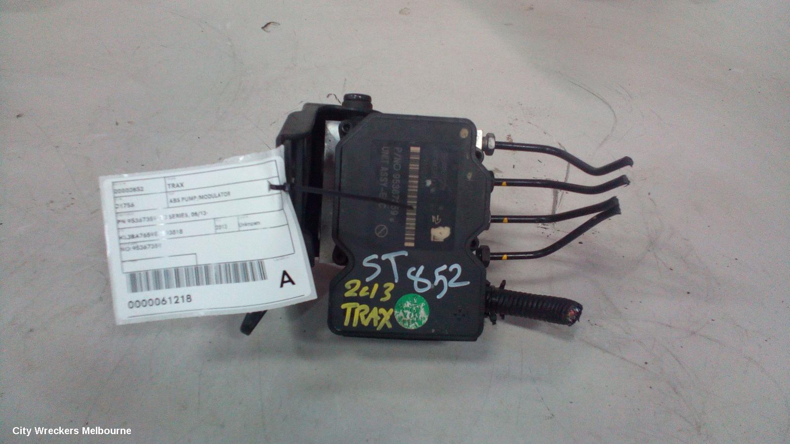 HOLDEN TRAX ABS PUMP/MODULATOR, PN 95367359, TJ SERIES, 08/2013 ONWARDS