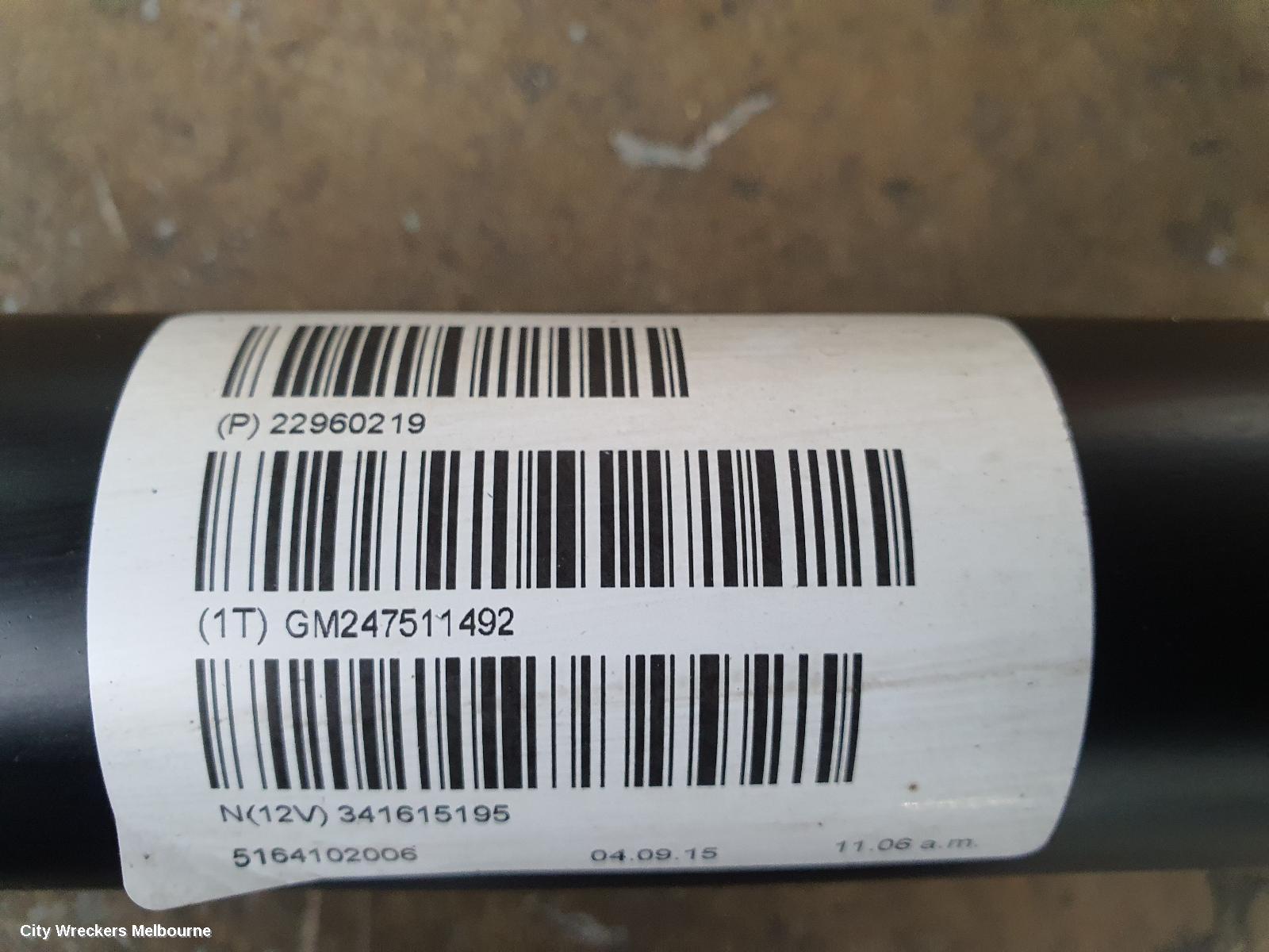 HOLDEN INSIGNIA REAR DRIVE SHAFT, GA, 02/2015 - 01/2017