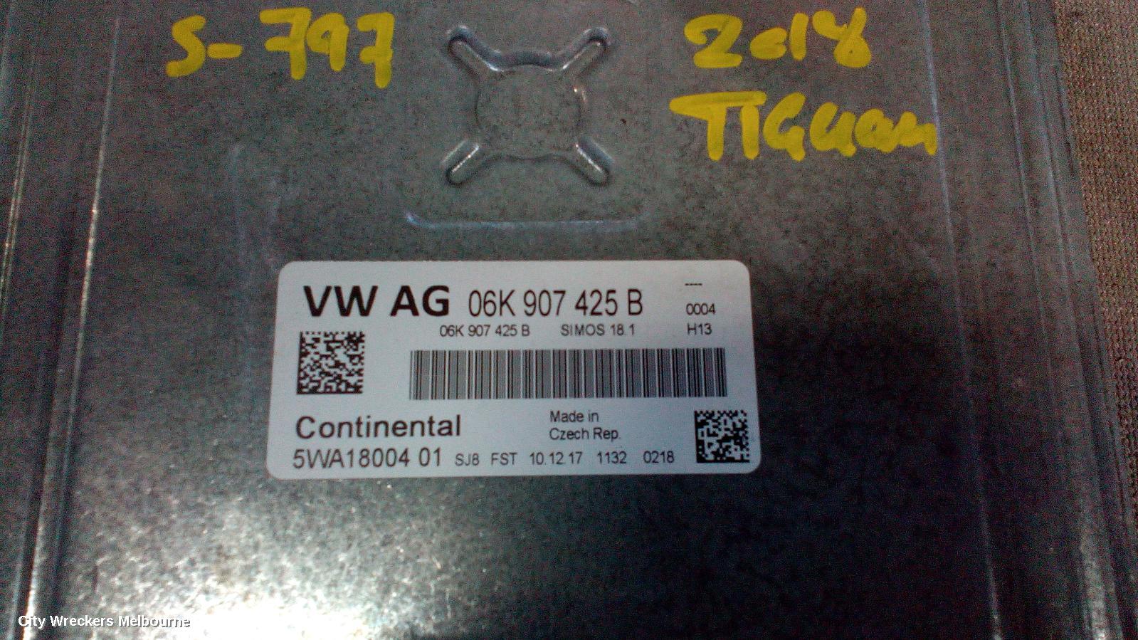 VOLKSWAGEN TIGUAN ECU, ENGINE ECU, 2.0, PETROL, ECU ONLY, CHHB CODE, 5NA, 06/2016 ONWARDS