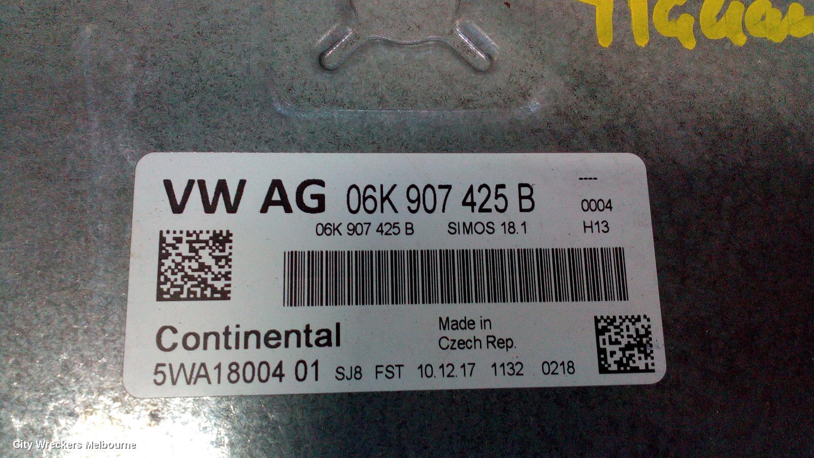 VOLKSWAGEN TIGUAN ECU, ENGINE ECU, 2.0, PETROL, ECU ONLY, CHHB CODE, 5NA, 06/2016 ONWARDS