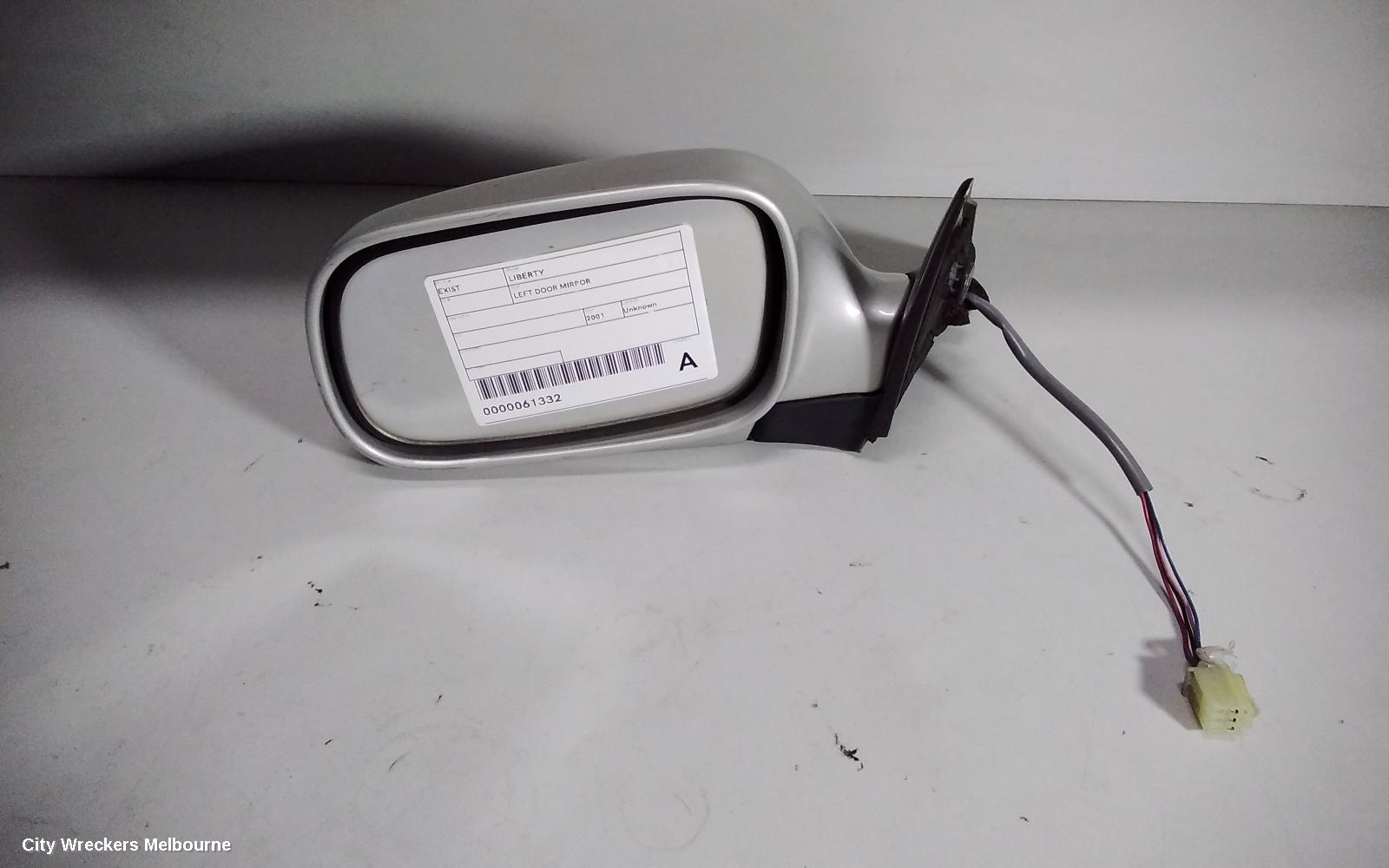 SUBARU LIBERTY LEFT DOOR MIRROR, 3RD GEN, COLOUR CODED, OEW 5092, 10/1998 - 06/2002