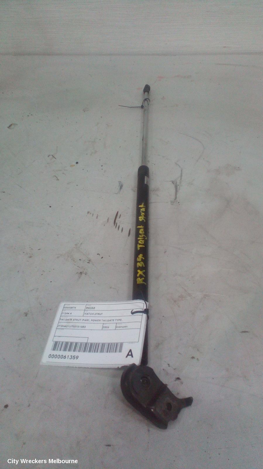 LEXUS RX SERIES HATCH STRUT, TAILGATE STRUT (PAIR), POWER TAILGATE TYPE, MCU3/GSU3/MHU3#, 04/2003 - 11/2008