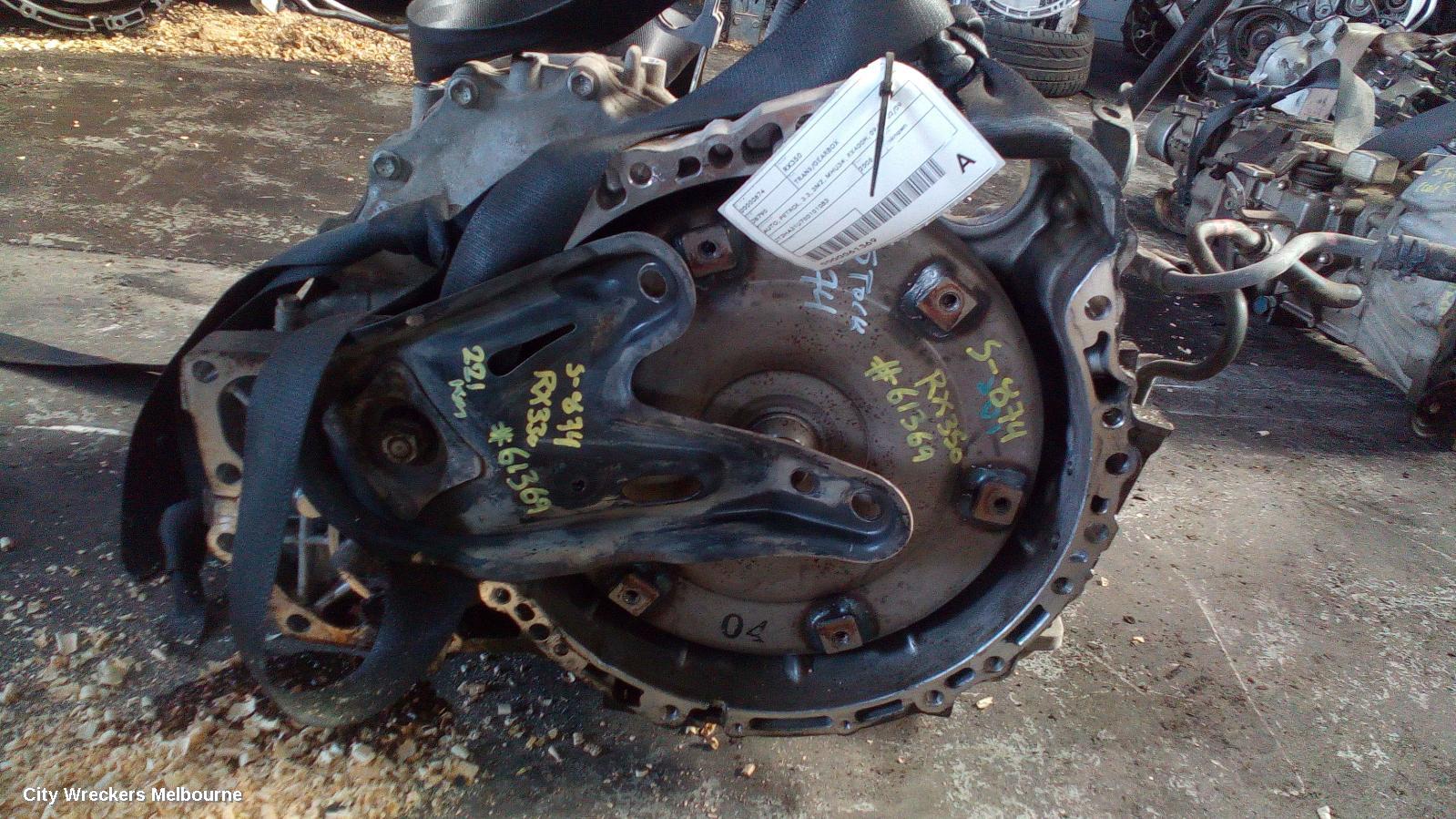 LEXUS RX SERIES TRANS/GEARBOX, AUTO, PETROL, 3.3, 3MZ, MCU3#, NO TRANSFER CASE, RX330, 04/2003 - 11/2005