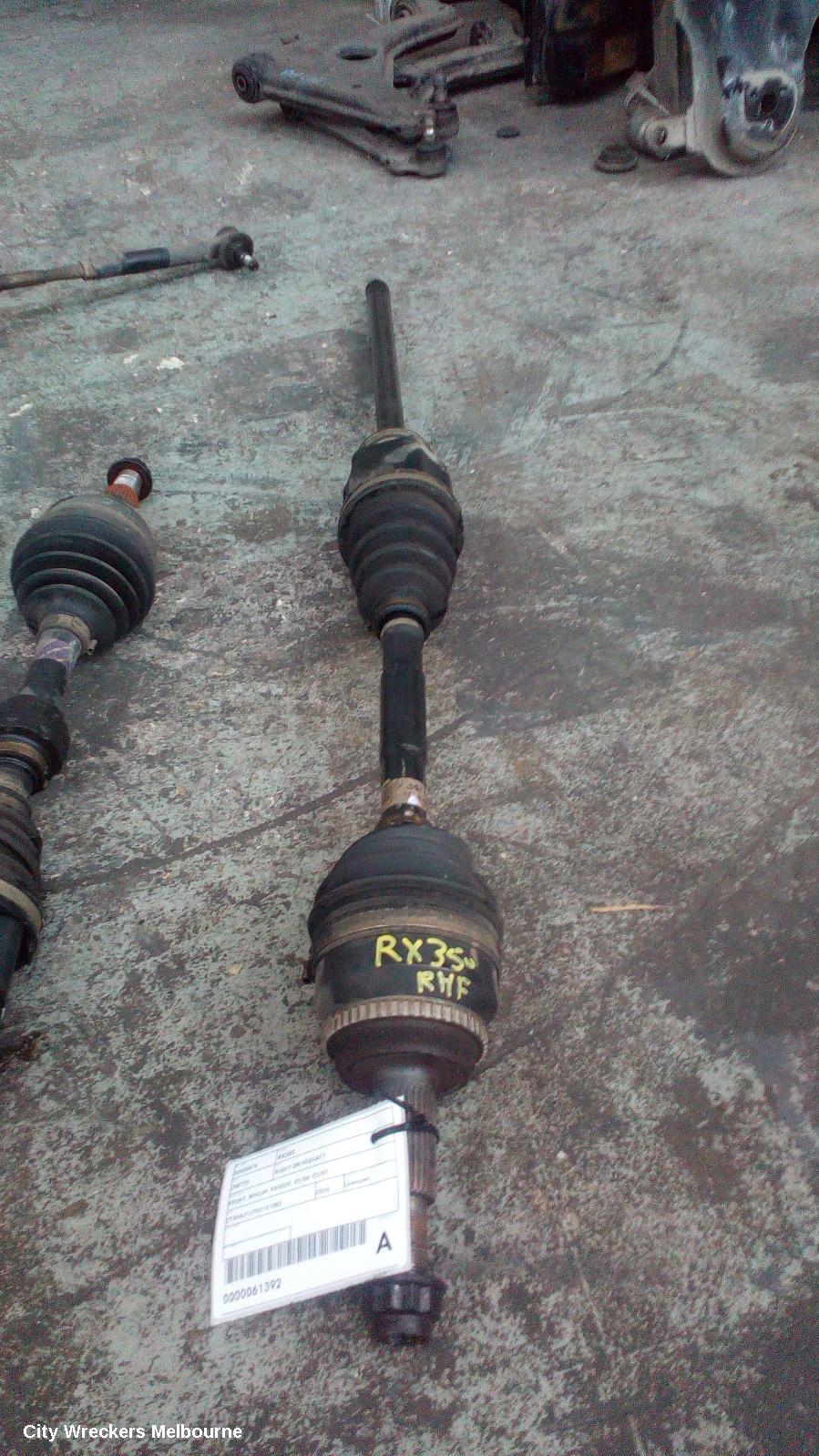 LEXUS RX SERIES RIGHT DRIVESHAFT, FRONT, MCU3#, RX330, 04/2003 - 11/2005