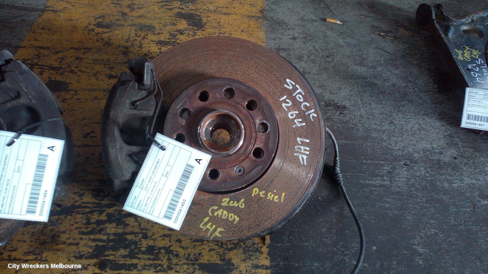 VOLKSWAGEN CADDY LEFT FRONT HUB ASSEMBLY, 2K, ABS TYPE, 12/2004 - 06/2015