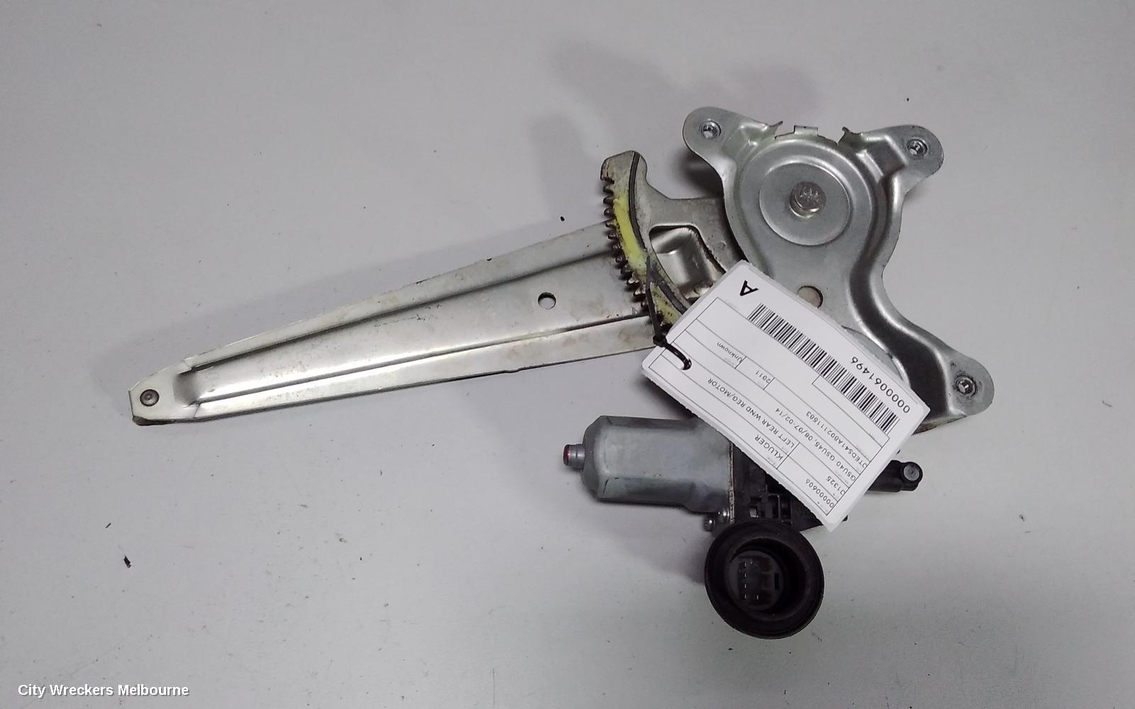 TOYOTA KLUGER LEFT REAR WND REG/MOTOR, GSU40-GSU45, 08/2007 - 02/2014