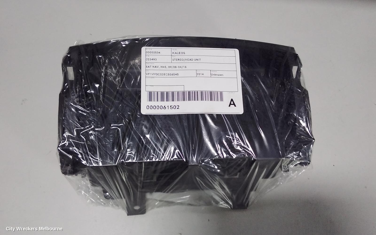 RENAULT KALEOS RADIO/CD/DVD/SAT/TV, SAT NAV, H45, 09/2008 - 04/2016