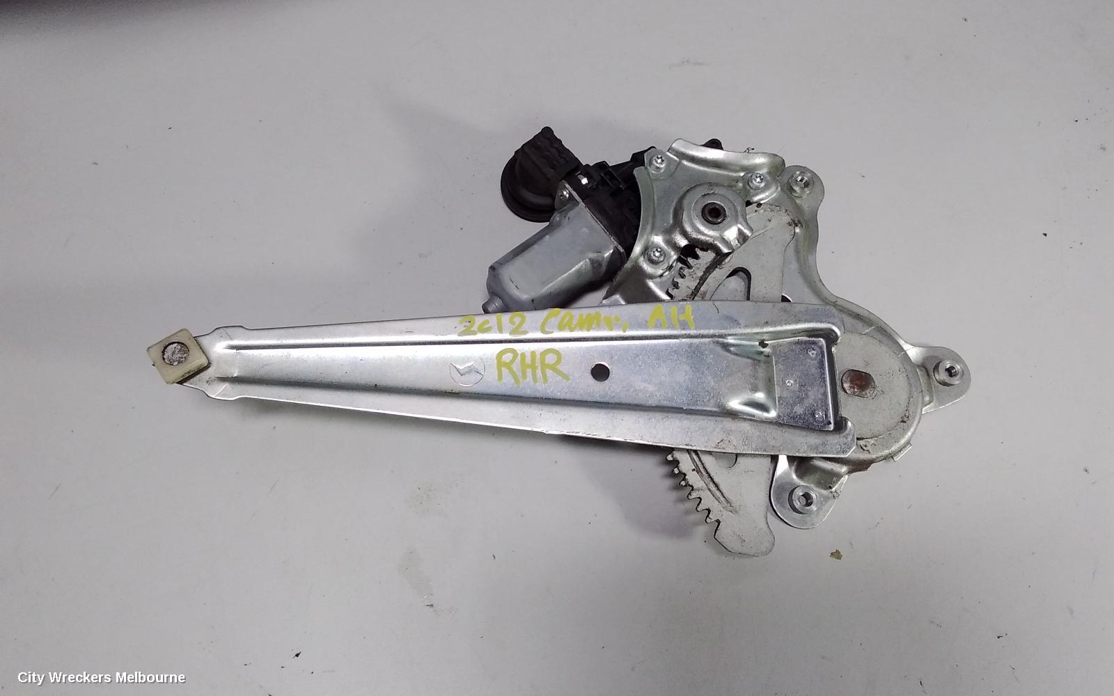 TOYOTA CAMRY RIGHT REAR WND REG/MOTOR, ASV50/AVV50, POWER, 12/2011 - 10/2017