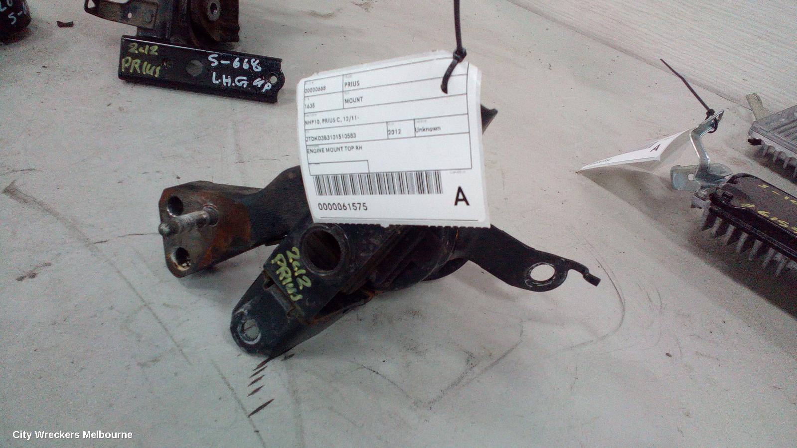 TOYOTA PRIUS MOUNT, NHP10, PRIUS C, 12/2011 - 03/2020