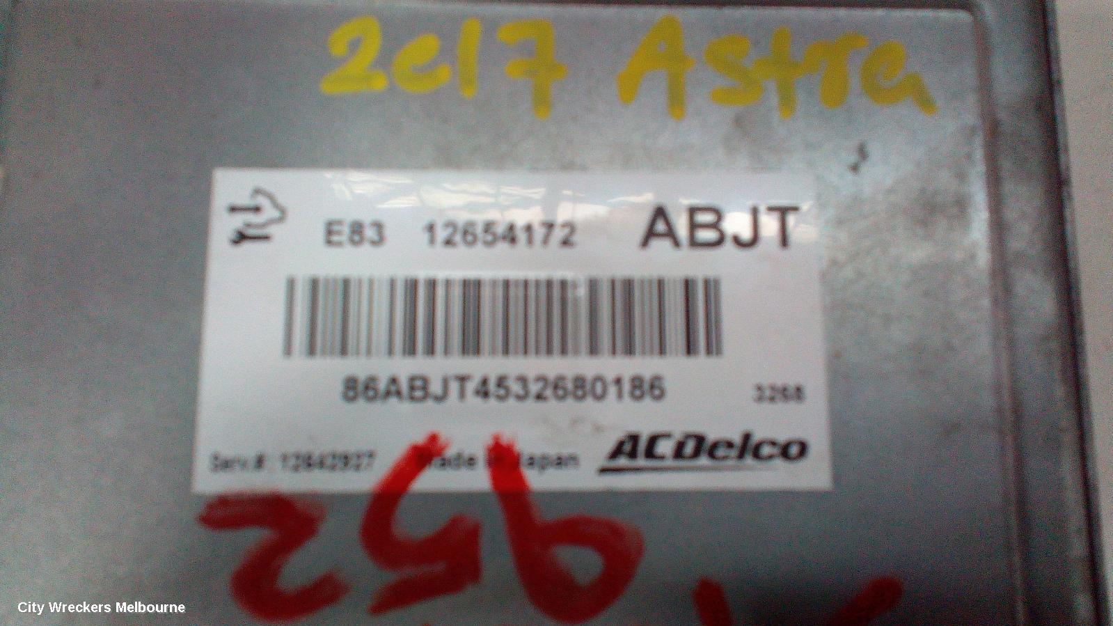 HOLDEN ASTRA ECU, ENGINE ECU, 1.4, PETROL, ECU ONLY, BK, 09/2016 ONWARDS