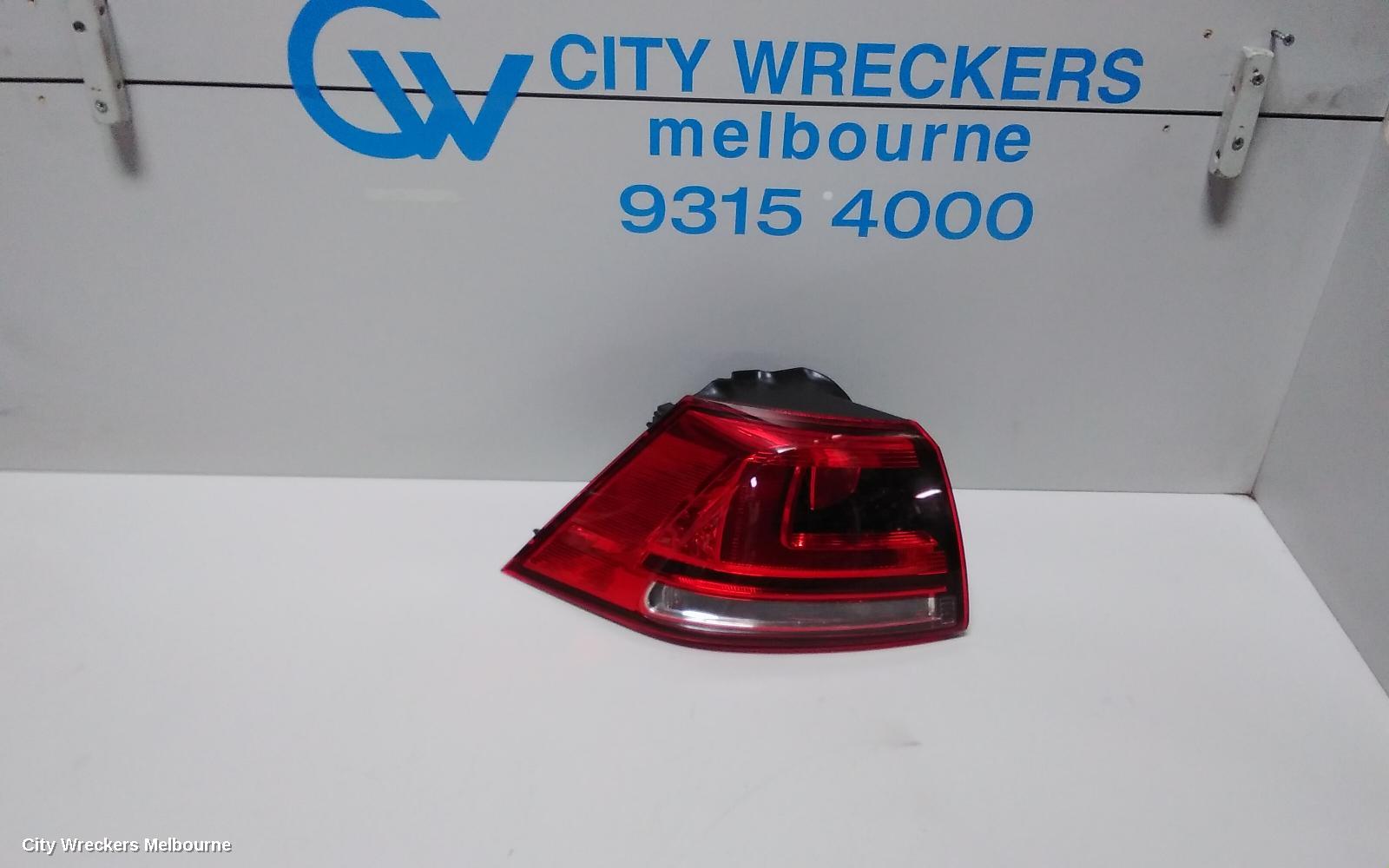 VOLKSWAGEN GOLF LEFT TAILLIGHT, GEN 7, HATCH, STANDARD, NON LED TYPE, 03/2013 - 03/2017