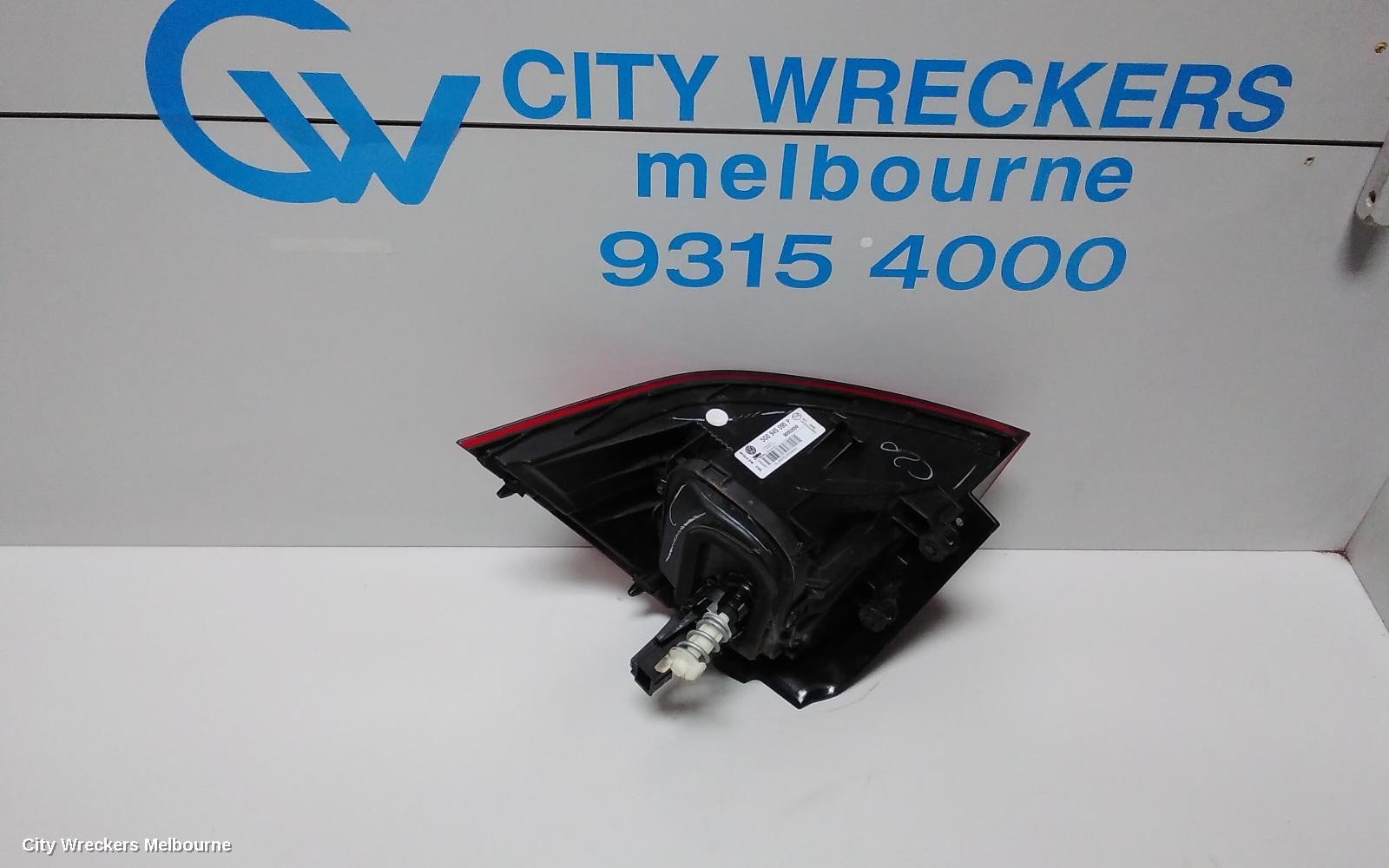 VOLKSWAGEN GOLF LEFT TAILLIGHT, GEN 7, HATCH, STANDARD, NON LED TYPE, 03/2013 - 03/2017