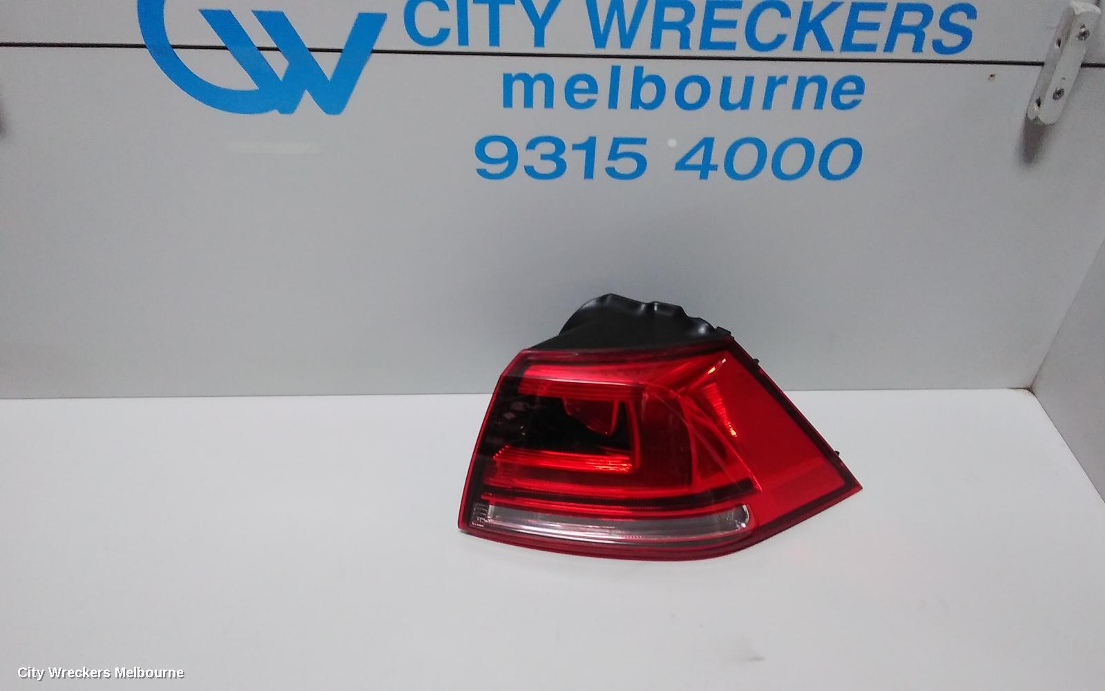 VOLKSWAGEN GOLF RIGHT TAILLIGHT, GEN 7, HATCH, STANDARD, NON LED TYPE, 03/2013 - 03/2017