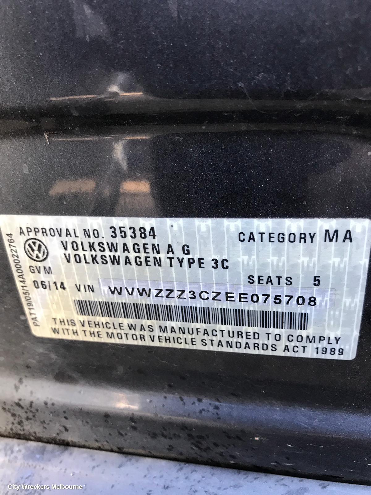VOLKSWAGEN PASSAT REAR GARNISH, TAILGATE LAMP (LH SIDE), NON LED TYPE, 3C/MK6 B7, WAGON, 09/2010 - 05/2015