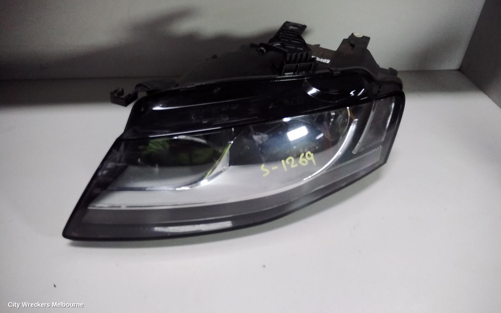 AUDI A4 LEFT HEADLAMP, B8 8K, HALOGEN TYPE, 02/2008 - 06/2012
