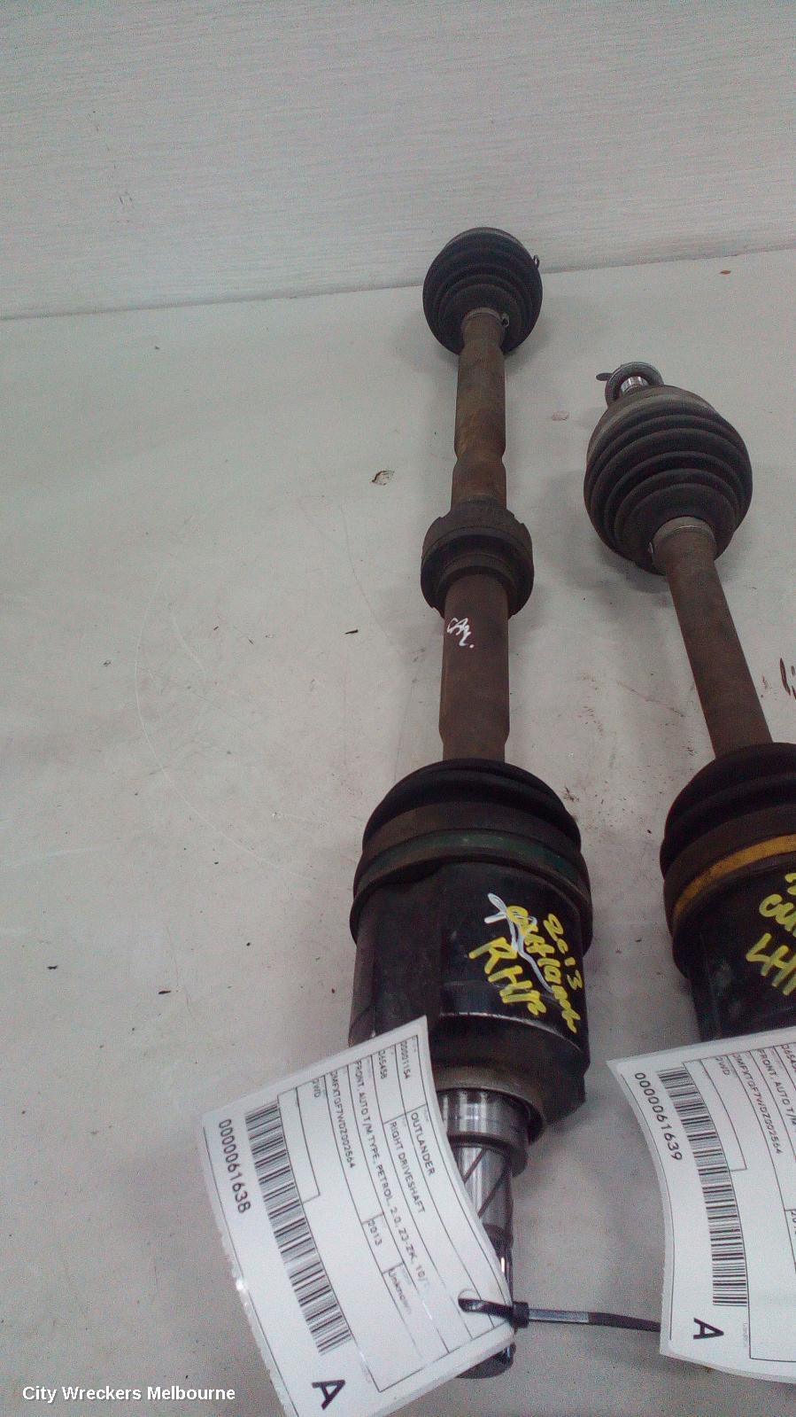 MITSUBISHI OUTLANDER RIGHT DRIVESHAFT, FRONT, AUTO T/M, PETROL, 2.0, ZJ-ZL, 10/2012 ONWARDS