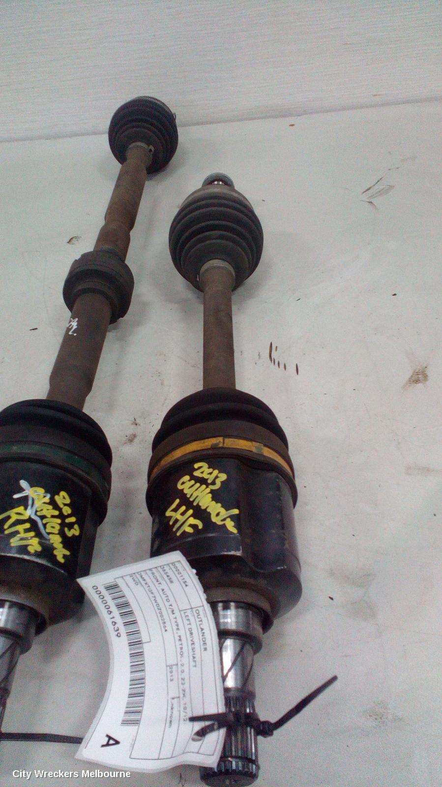 MITSUBISHI OUTLANDER LEFT DRIVESHAFT, FRONT, AUTO T/M, PETROL, 2.0, ZJ-ZL, 10/2012 ONWARDS