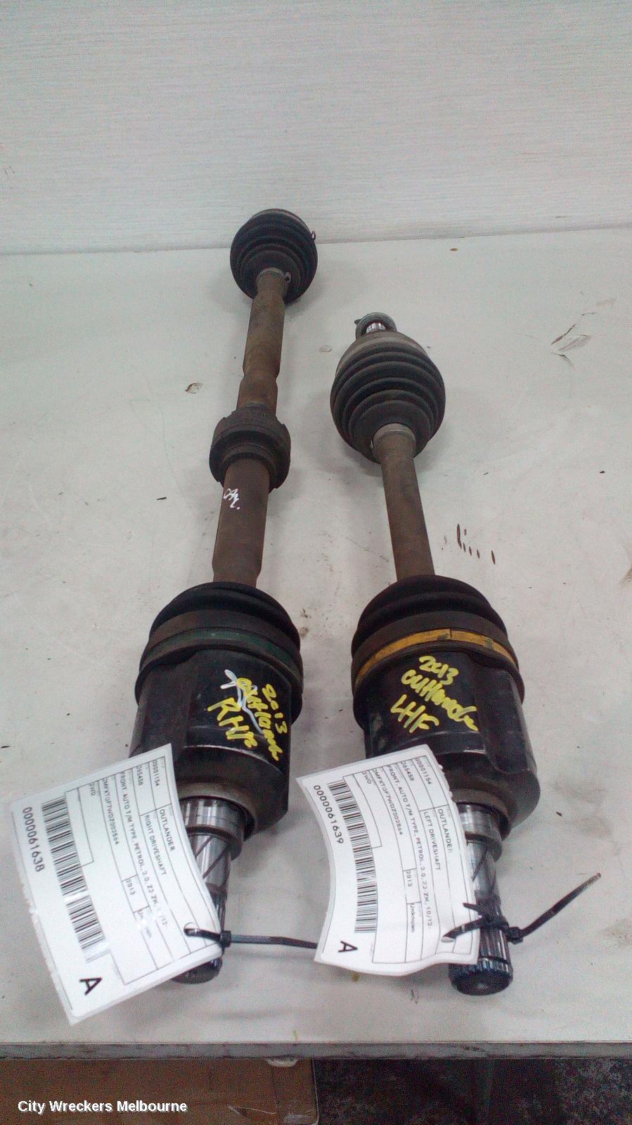 MITSUBISHI OUTLANDER LEFT DRIVESHAFT, FRONT, AUTO T/M, PETROL, 2.0, ZJ-ZL, 10/2012 ONWARDS