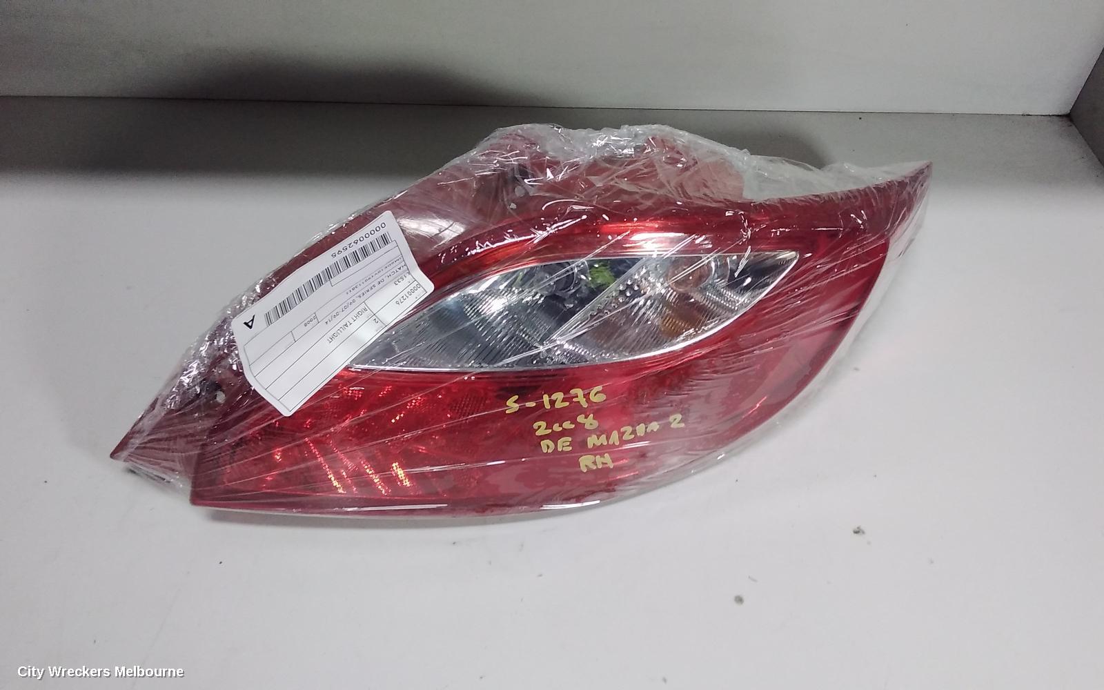 MAZDA 2 RIGHT TAILLIGHT, HATCH, DE SERIES, 09/2007 - 09/2014