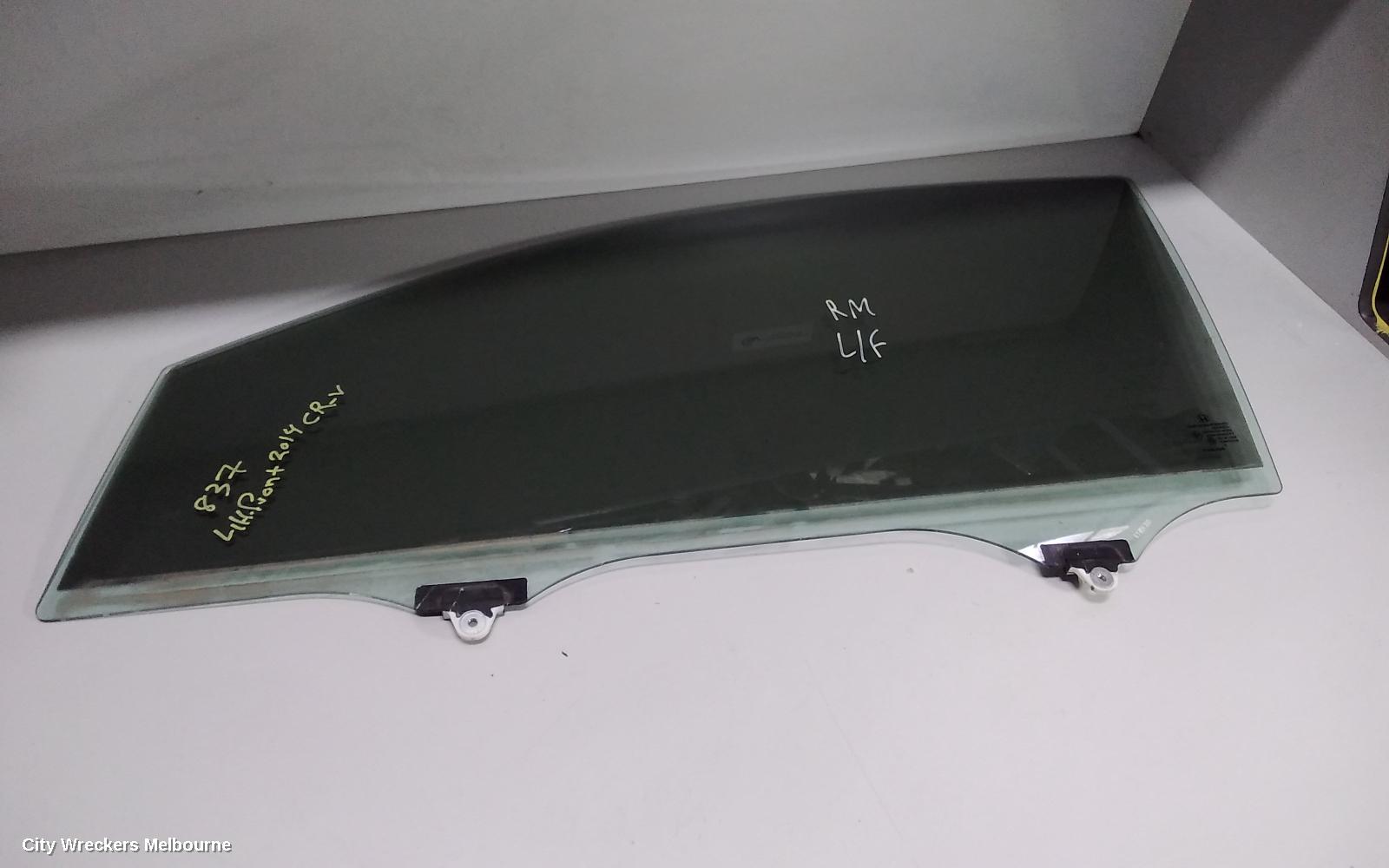 HONDA CRV LEFT FRONT DOOR WINDOW, RM, 11/2012 - 04/2017