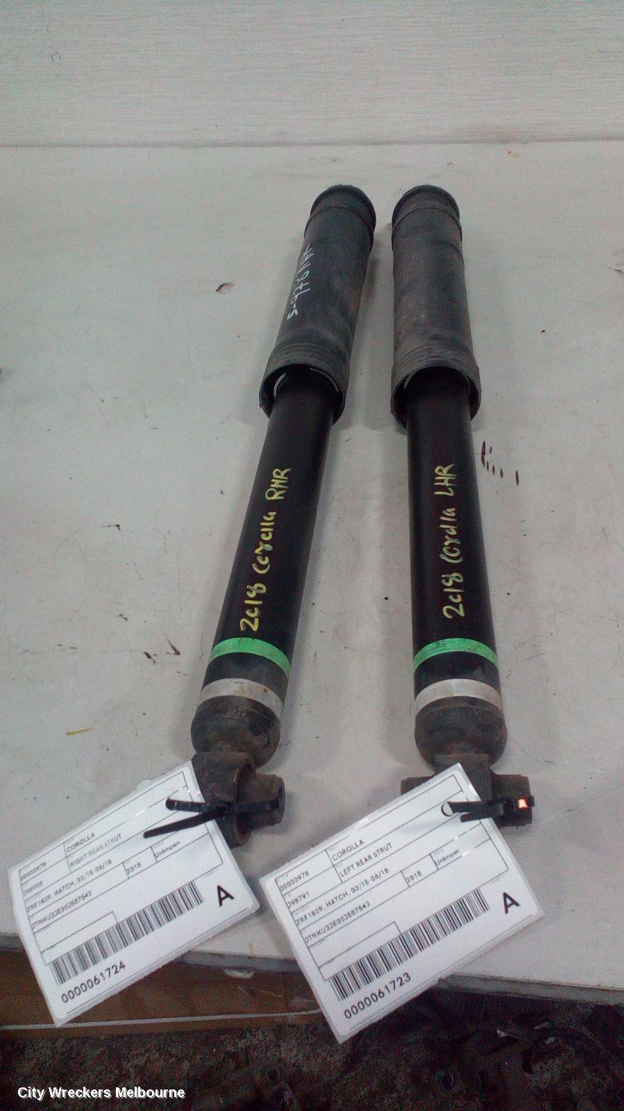 TOYOTA COROLLA LEFT REAR STRUT, ZRE182R, HATCH, 03/2015 - 06/2018